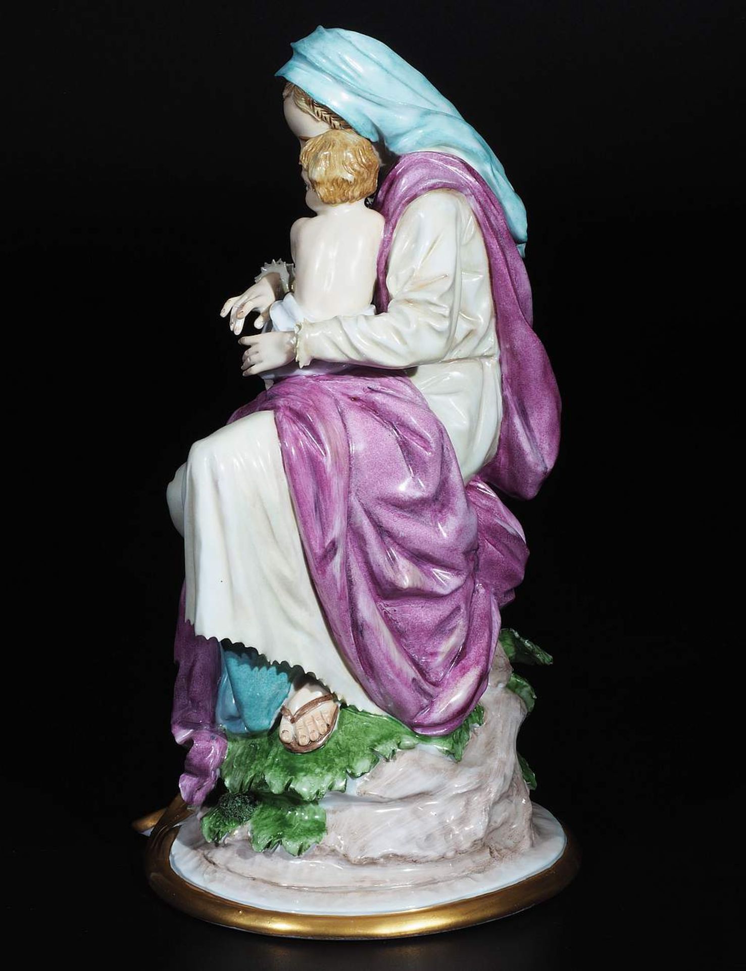 Figurengrppe "Madonna mit dem Christuskind", SITZENDORFER Porzellanmanufaktur/Thüringen. 20. Jahrh - Image 4 of 7