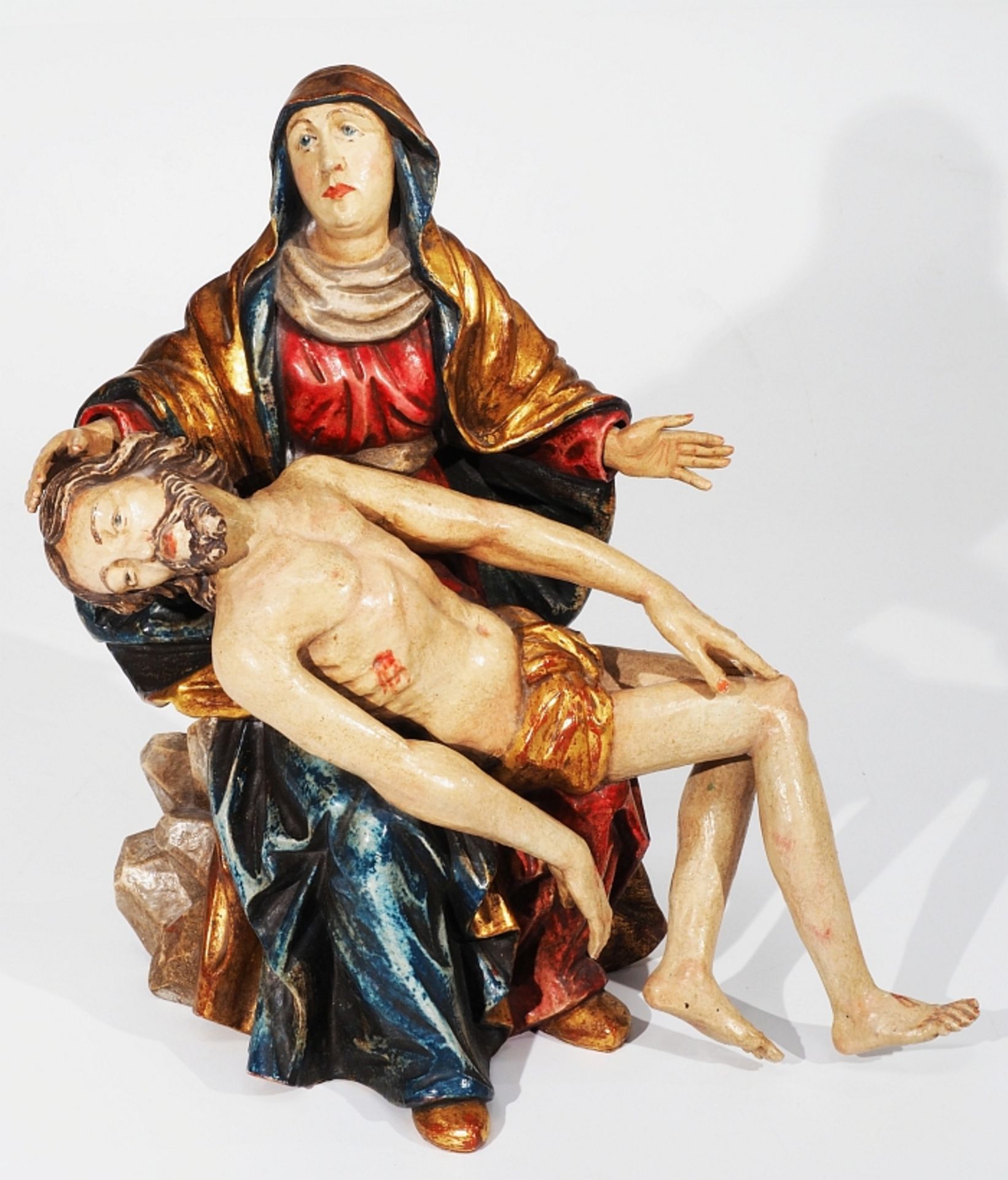 Figurengruppe Pietá. Im barocken Stil, 20. Jahrhundert. Darstellung Marias mit dem Leichnam Jesu