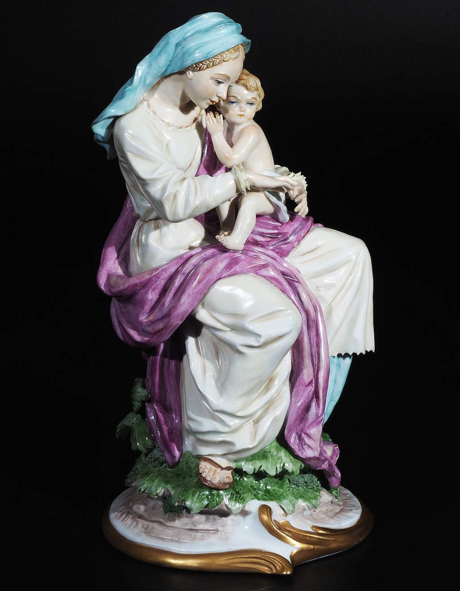 Figurengrppe "Madonna mit dem Christuskind", SITZENDORFER Porzellanmanufaktur/Thüringen. 20. Jahrh - Image 2 of 7