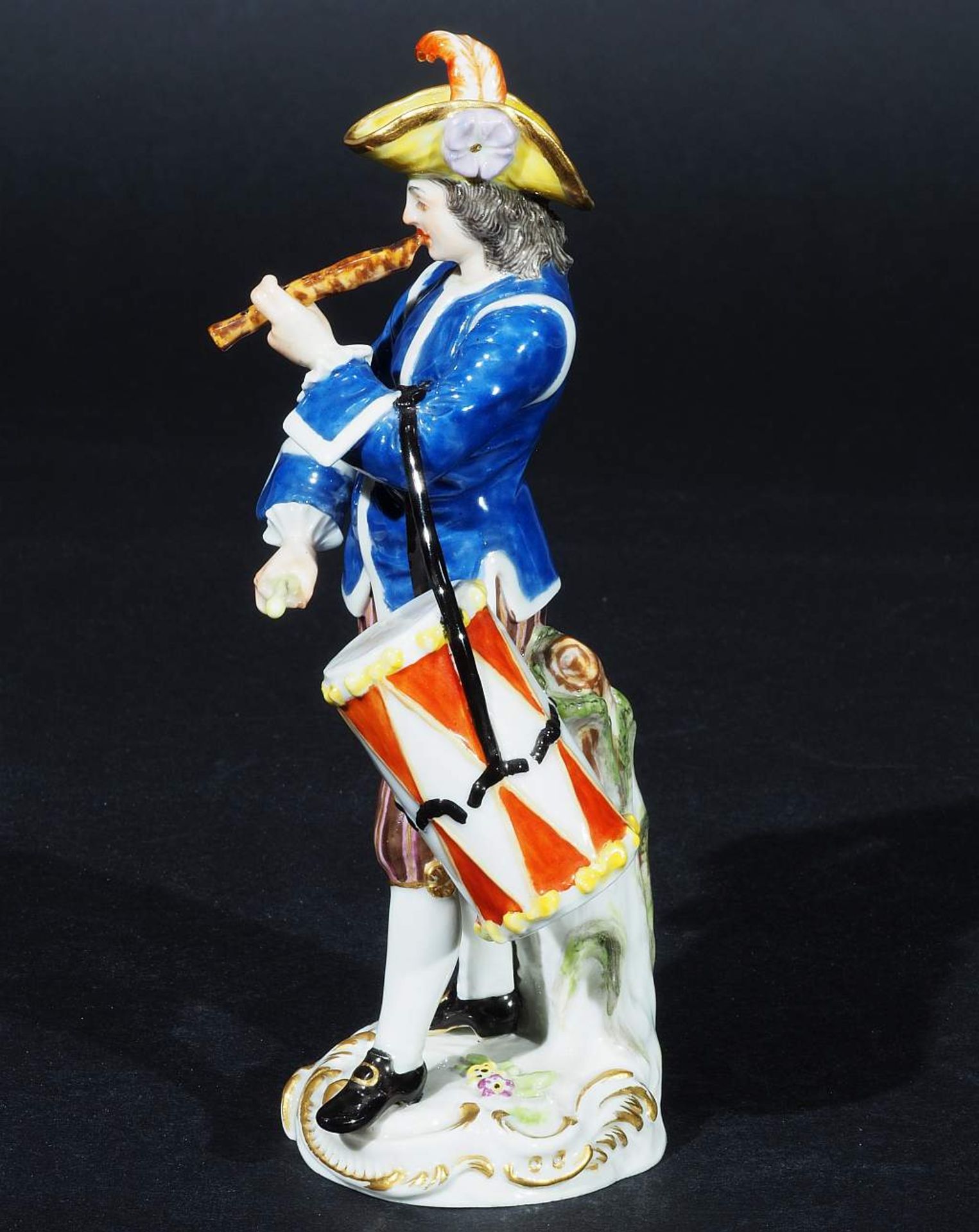 Pariser Ausrufer "Flötenspieler mit Trommel". MEISSEN, 1965, 1. Wahl. Modellnummer 60224. Model - Image 5 of 7