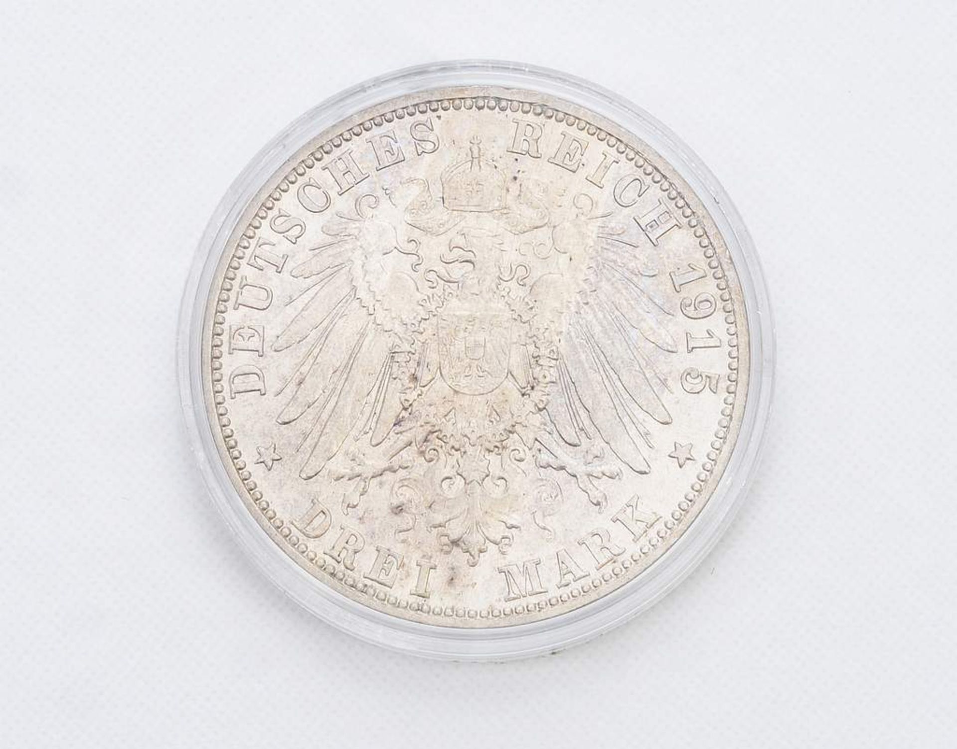 Sachsen-Meiningen 3 Mark 1915 (D) Georg II. (1866-1914) - Auf seinen Tod, vz. - Image 3 of 4