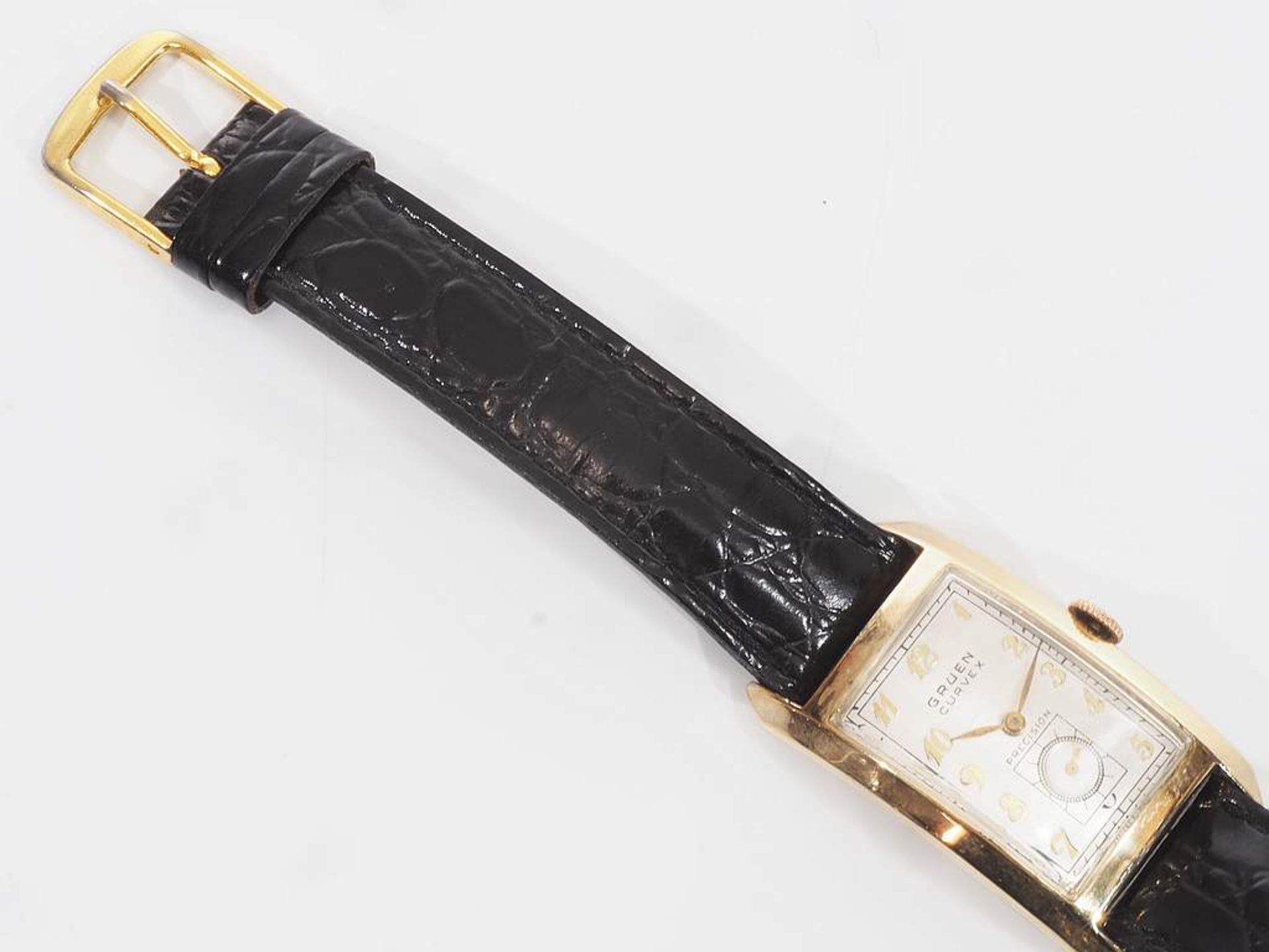 Armbanduhr (Unisex) von Gruen Curvex. "Vintage", Handaufzug, 10 K Gold filled (vergoldet). Hochre - Bild 5 aus 6
