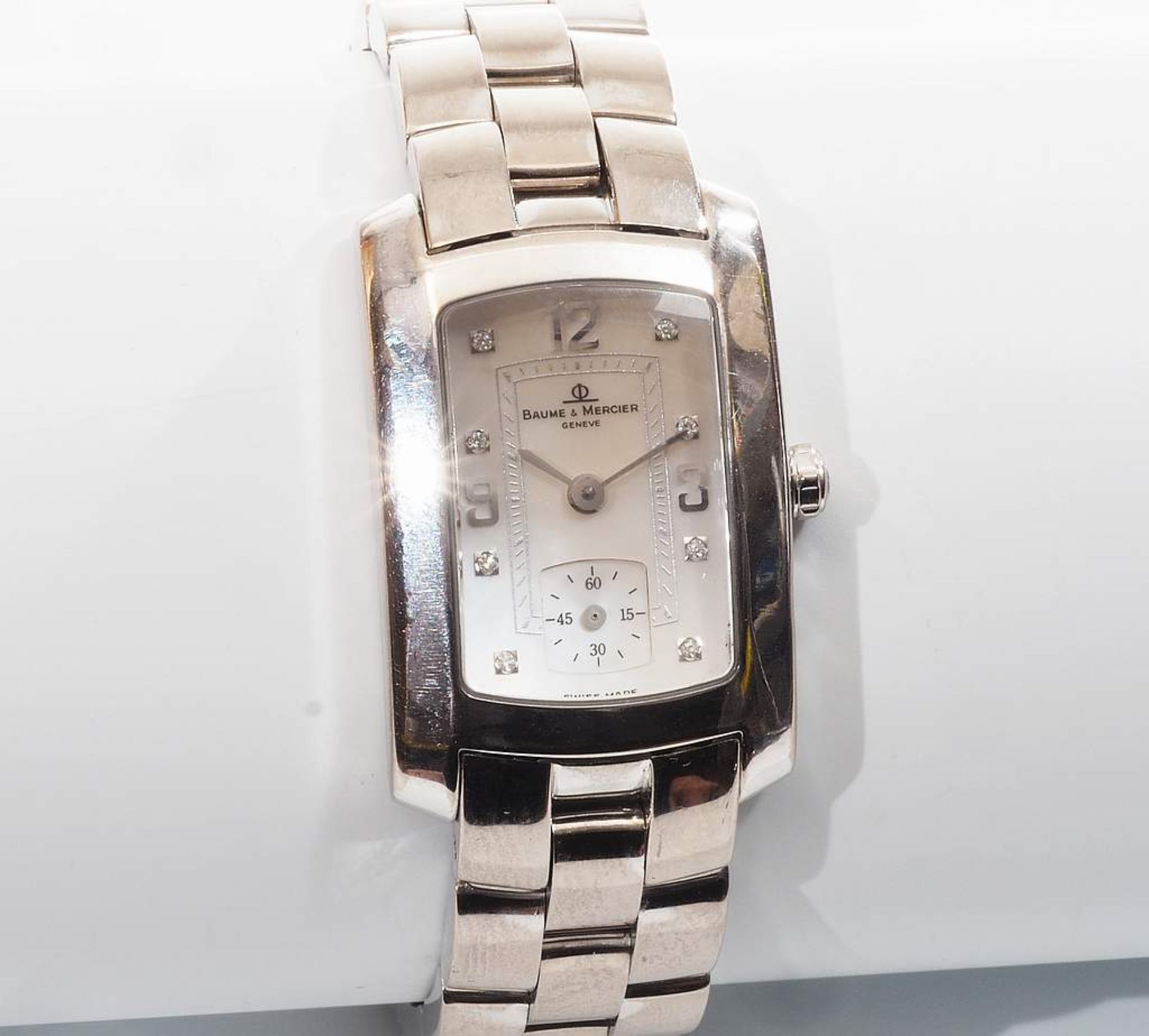 Armbanduhr BAUME & MERCIER, Hampton-Lady-Armbanduhr, 750er Weißgold. Elegante Damenarmbanduhr, Qu - Bild 2 aus 8