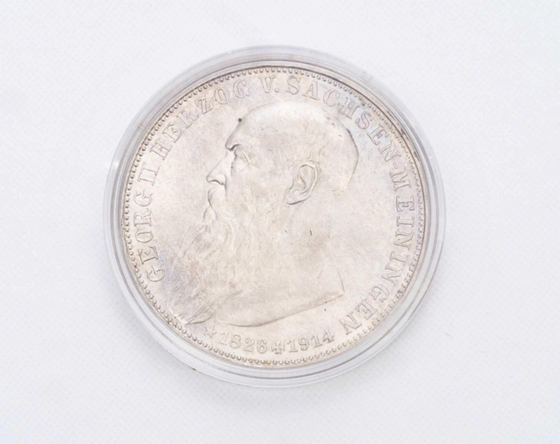 Sachsen-Meiningen 3 Mark 1915 (D) Georg II. (1866-1914) - Auf seinen Tod, vz.