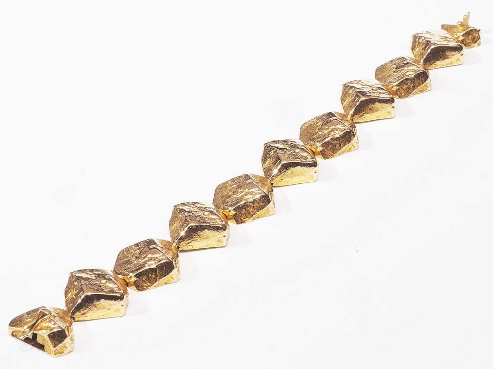 Armband. LAPONIA, Finland, 585er Gelbgold. Typisches Laponia Design im Stil der Gold-Nuggets, pu - Image 8 of 10