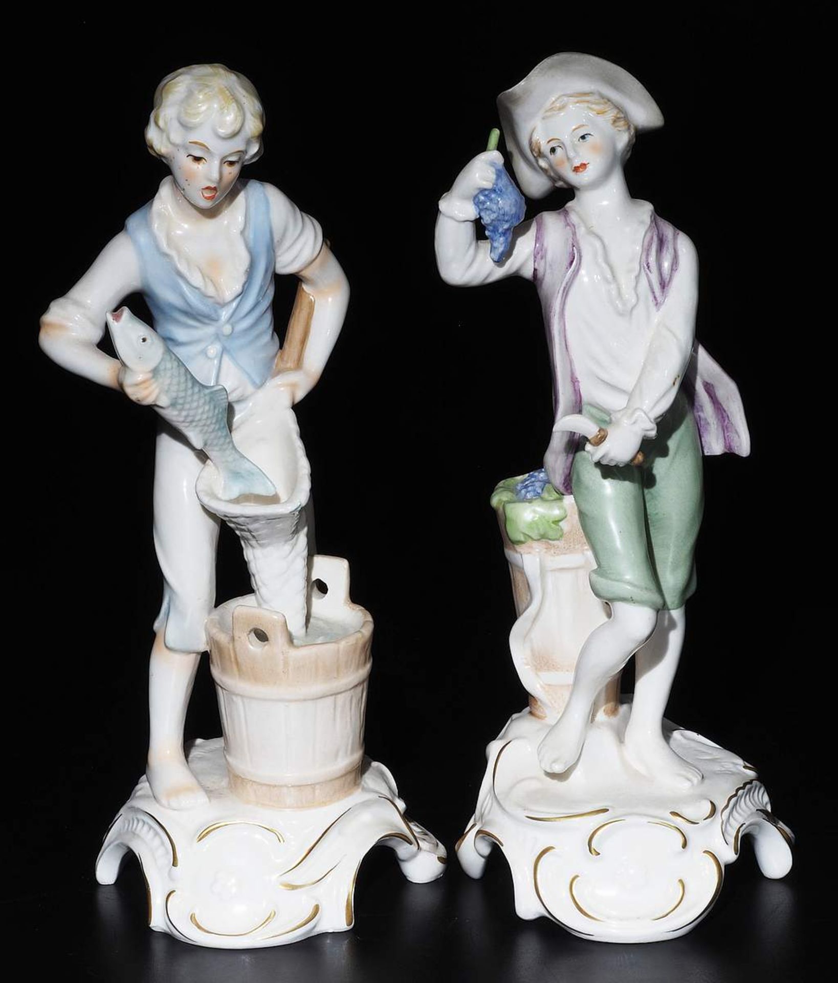 Zwei Figurinen: Der Fischerjunge. Die Winzerein. Goebel, W-Gernany. Entwurf Gerhard Bochmann, Mo - Bild 2 aus 7