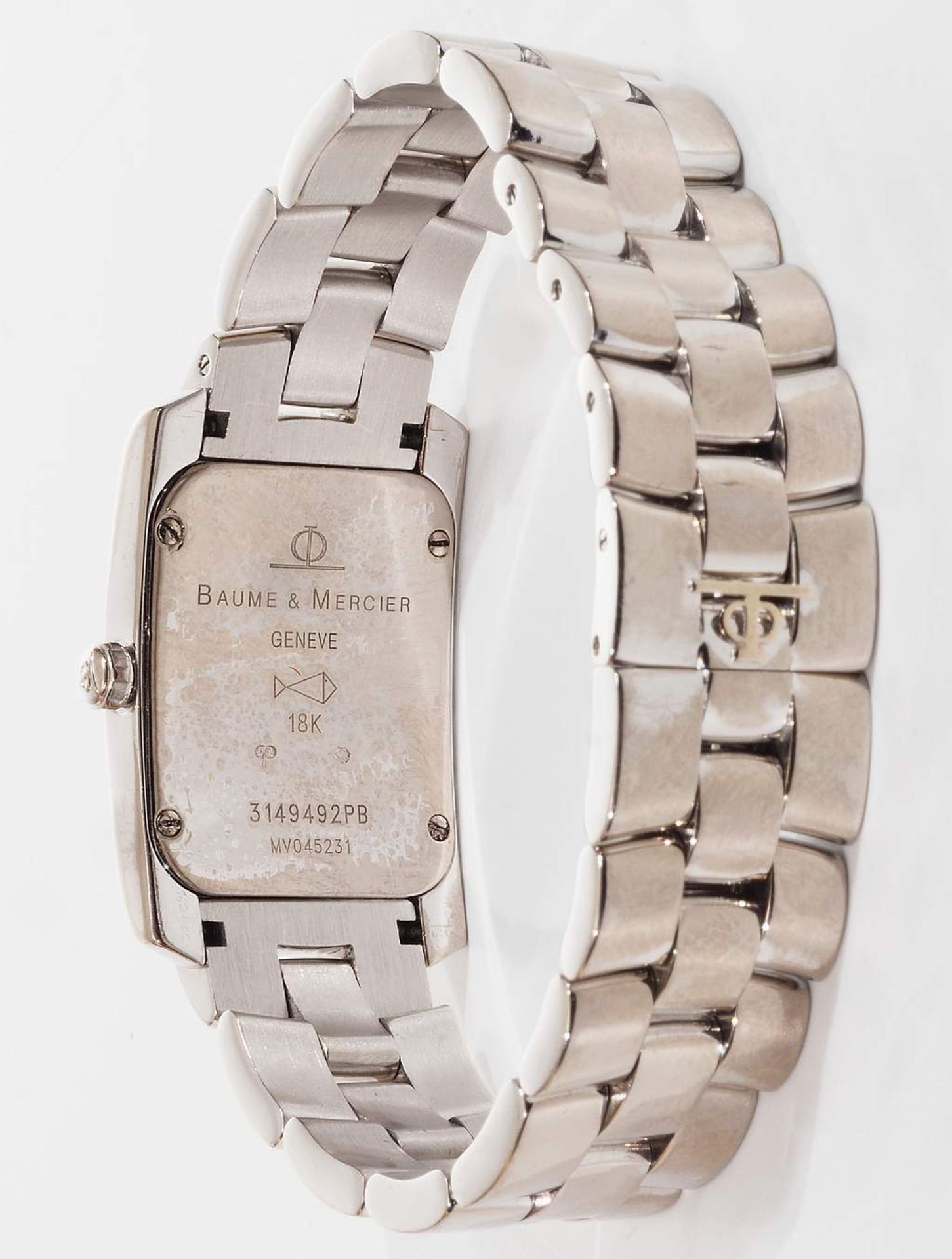 Armbanduhr BAUME & MERCIER, Hampton-Lady-Armbanduhr, 750er Weißgold. Elegante Damenarmbanduhr, Qu - Bild 5 aus 8