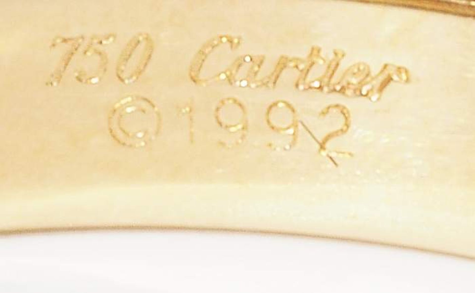 Memoire-Ring, CARTIER Paris. Ringschiene besetzt mit fünf Rubinen, gepunzt: 750 - Cartier - 1992 - - Image 6 of 8