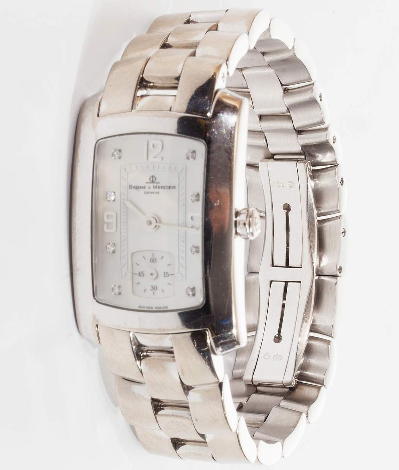 Armbanduhr BAUME & MERCIER, Hampton-Lady-Armbanduhr, 750er Weißgold. Elegante Damenarmbanduhr, Qu - Bild 4 aus 8