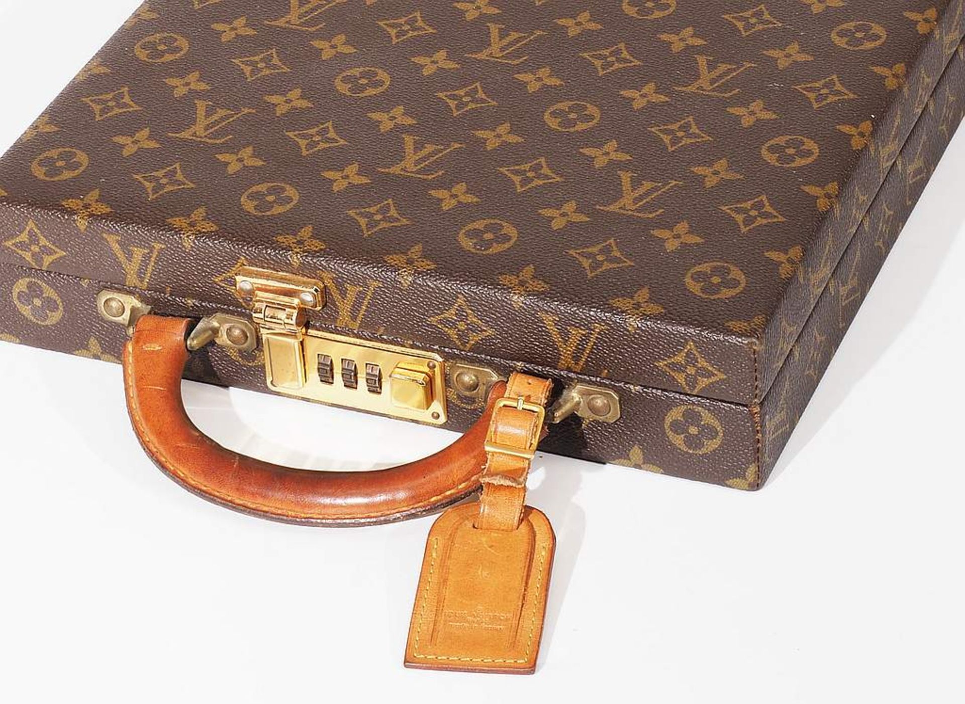 LOUIS VUITTON "Attaché" /Aktenkoffer. Monogramm Canvas, hochrechteckige Form mit Tragegriff, Z - Bild 5 aus 5