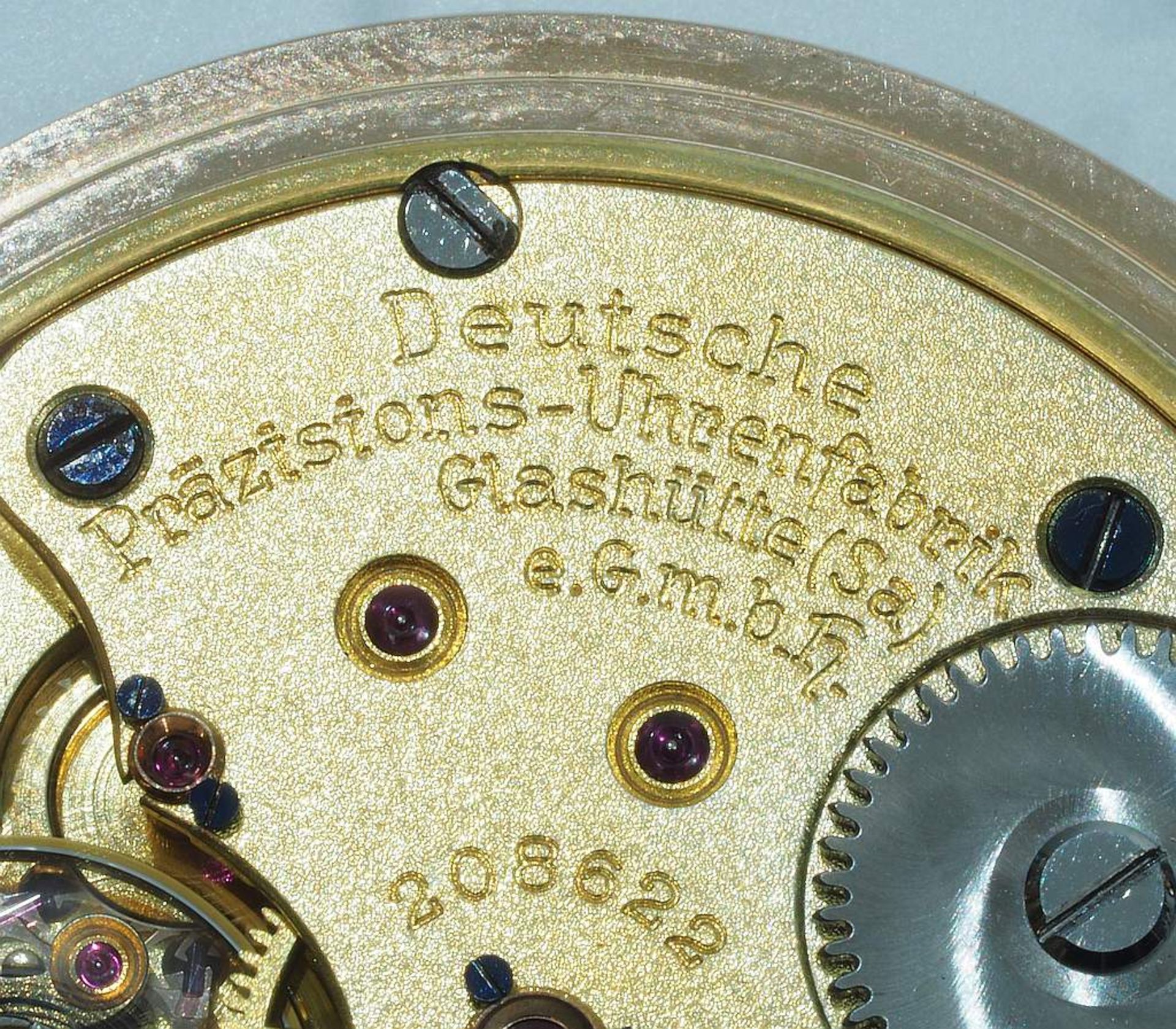 Savonette / Sprungdeckel Taschenuhr. Deutsche Präzisions-Uhrenfabrik Glashütte. Referenznummer - Bild 8 aus 10