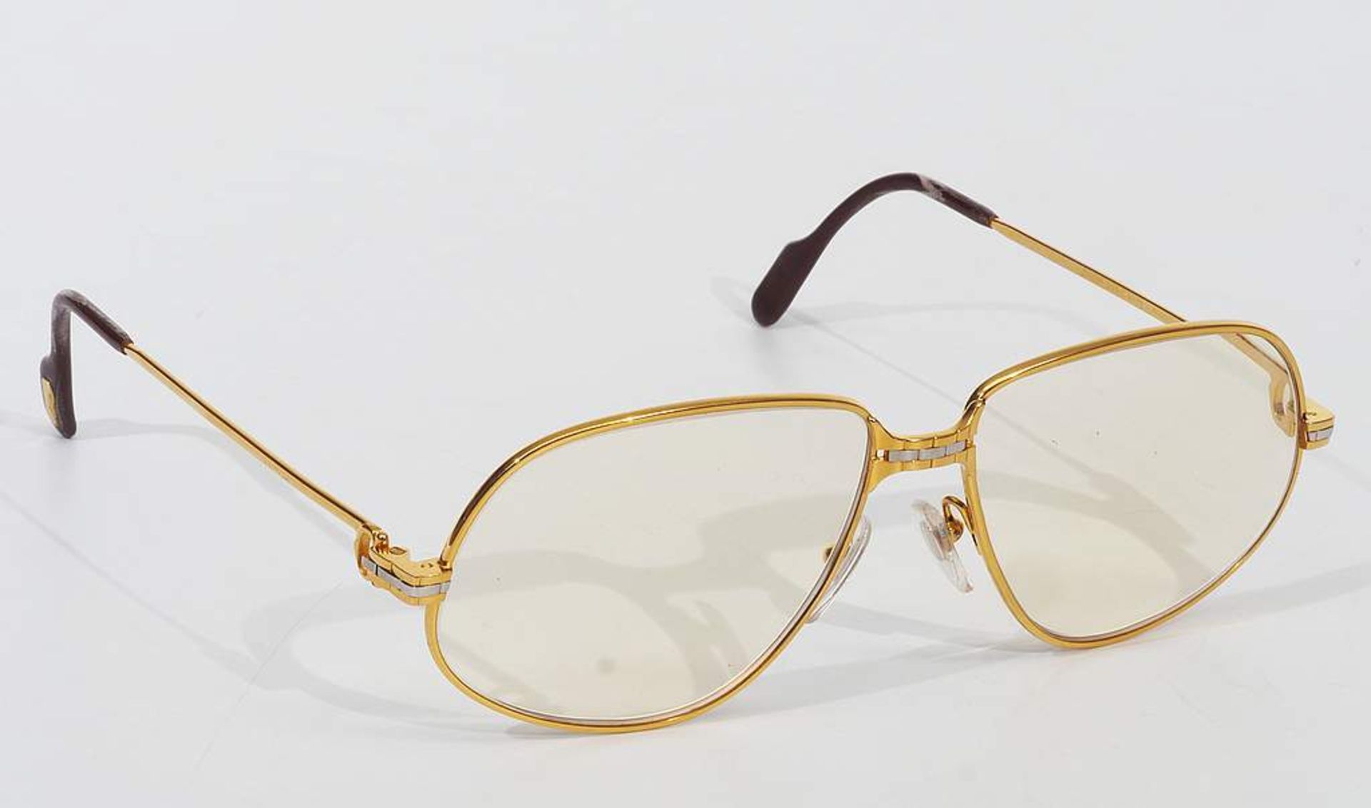 Original CARTIER-Brille, 56-14. Brillenfassung vergoldet. optische Gläser, Glasstärke sekundär ( - Image 5 of 6