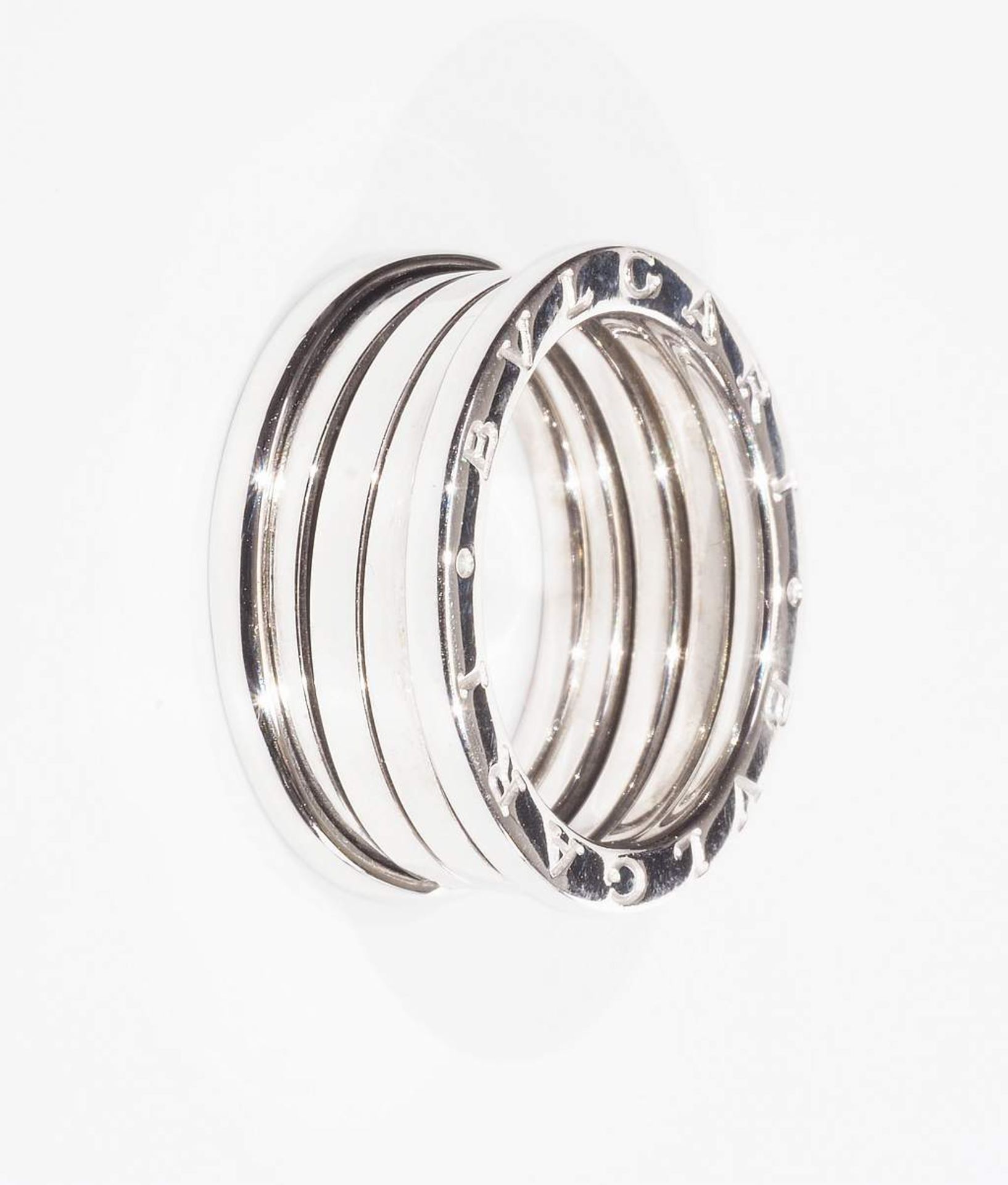 BULGARI B Zero - Damenring. 3-Band-Ring aus 750er Weißgold. Breite ca. 10 cmm, Ringgröße 58, - Image 2 of 5