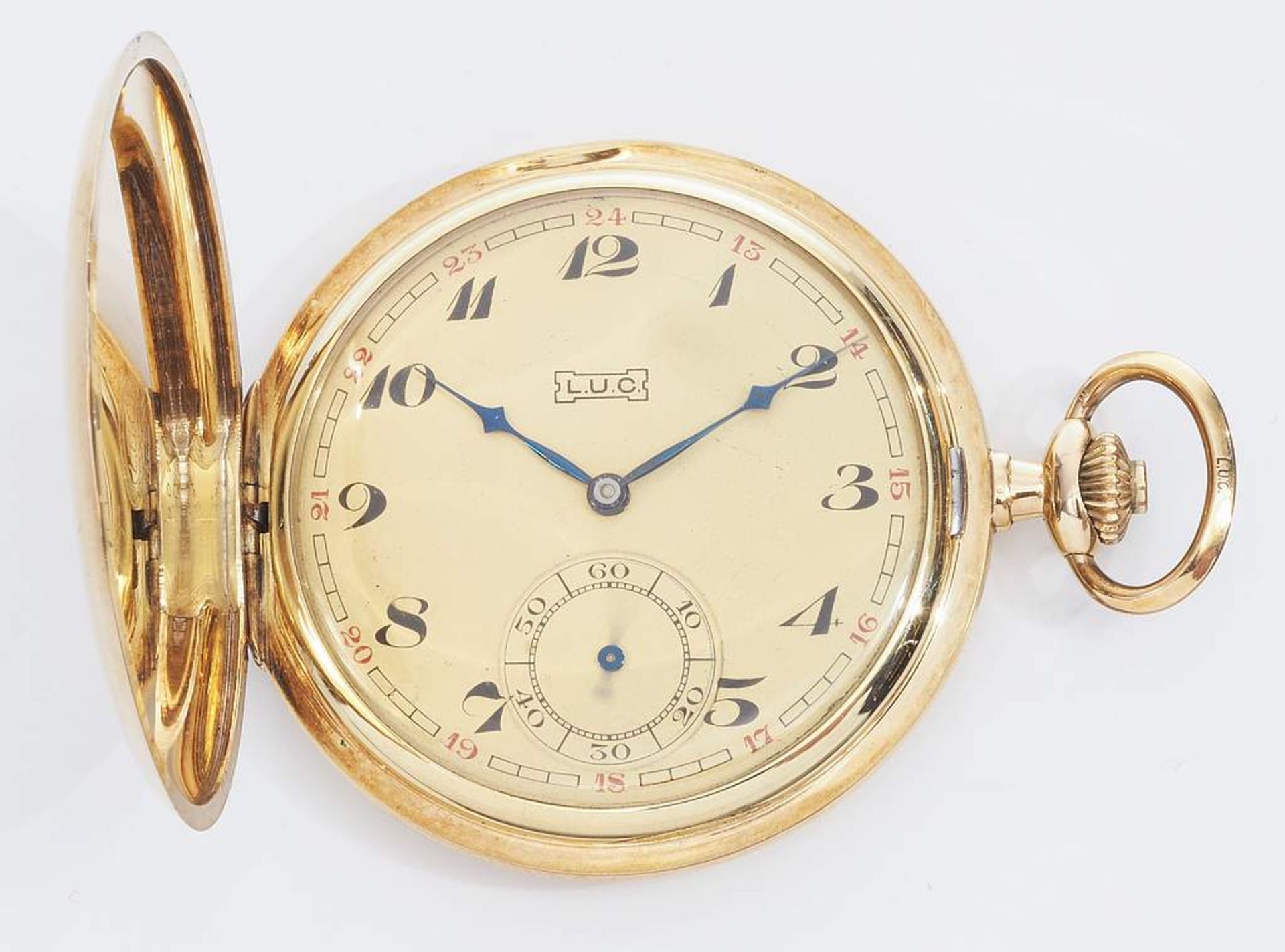 Sprungdeckel-Uhr, L.U.C.  (Chopard), alle Deckel 585er Gelbgold - Bild 2 aus 8