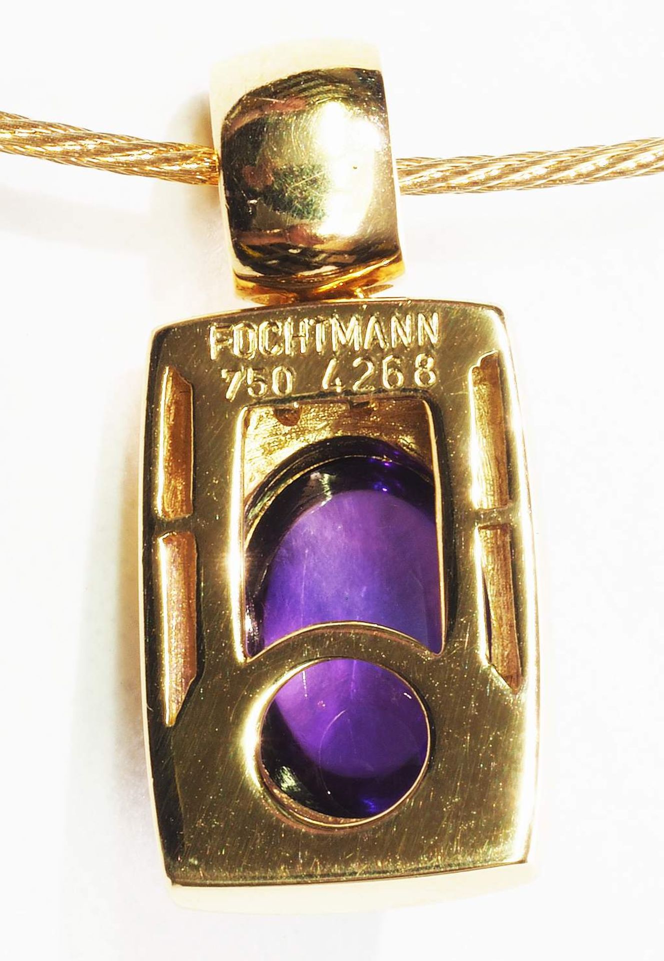 Anhänger mit Amethyst und geflochtenem Halsreif (FOCHTMANN, München). - Bild 5 aus 7