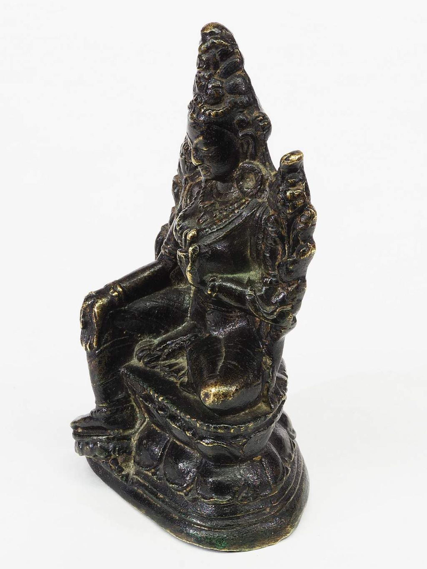 Kleine Bronzestatue Syamatara - oder besser bekannt als "Grüne Tara". - Image 3 of 6
