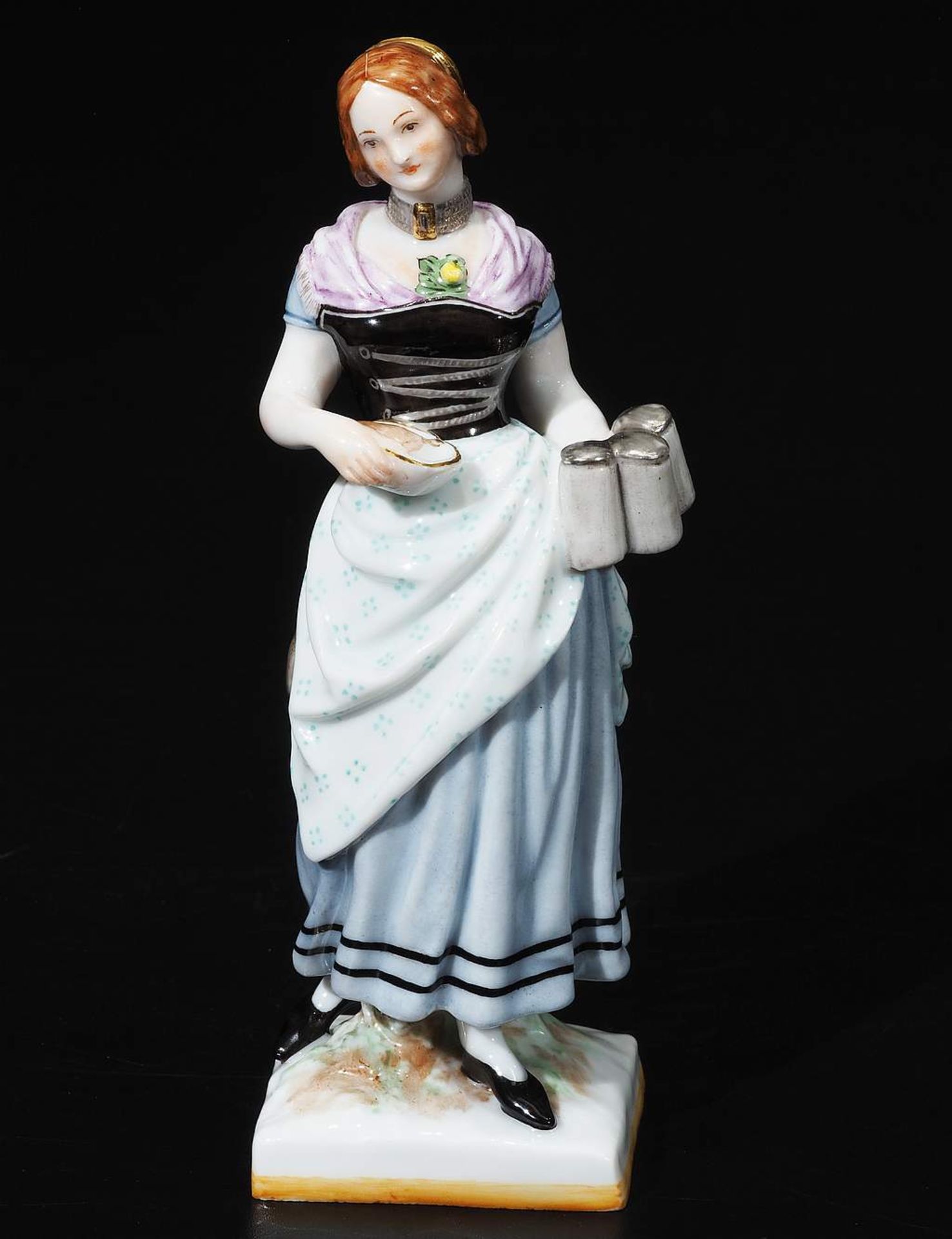 Seltene Figur "Münchner Kellnerin", NYMPHENBURG um 1850. - Bild 2 aus 7