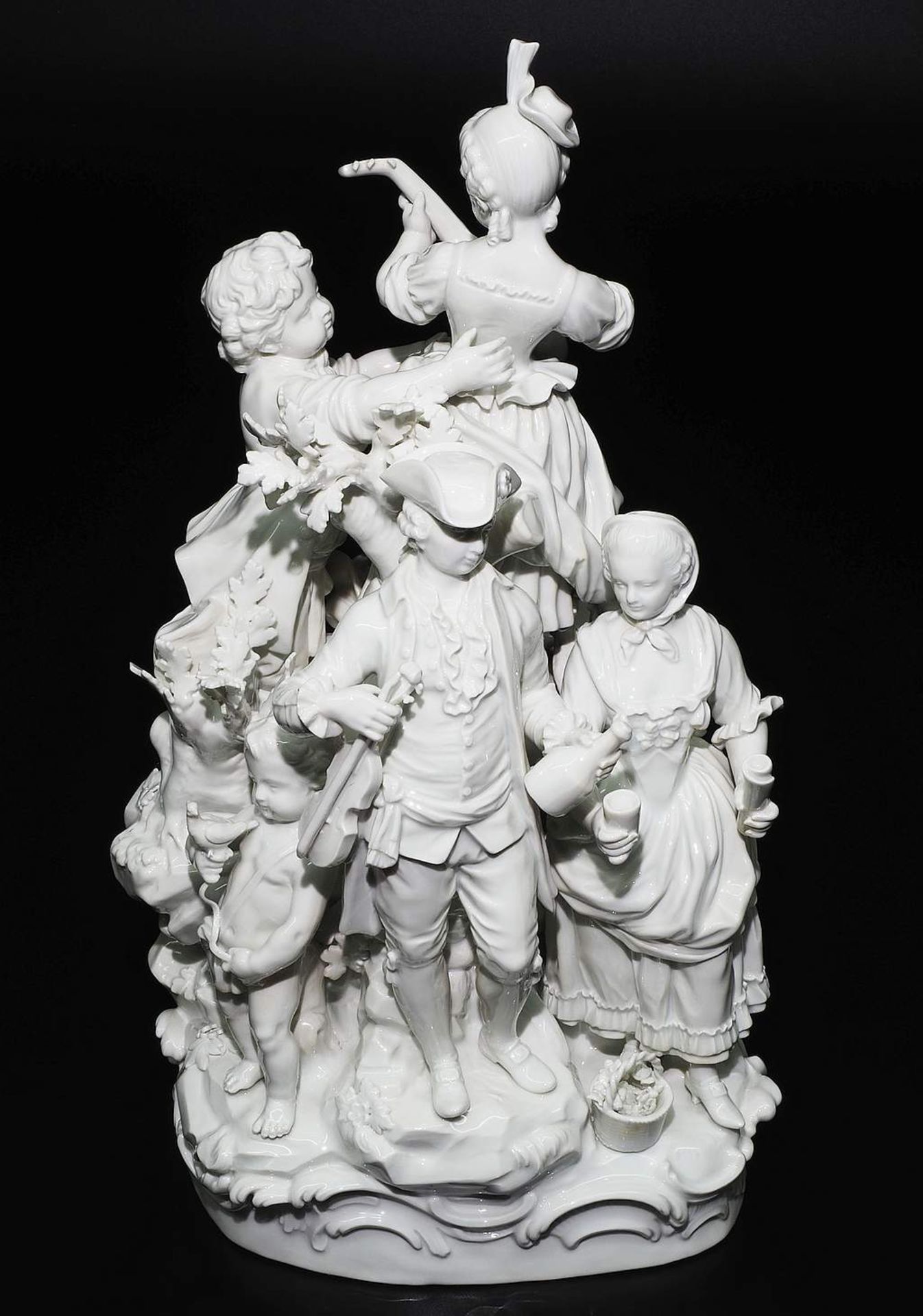 Große seltene Figurengruppe "Ländliches Fest". MEISSEN, 1850 - 1924, 1. Wahl - Image 7 of 11