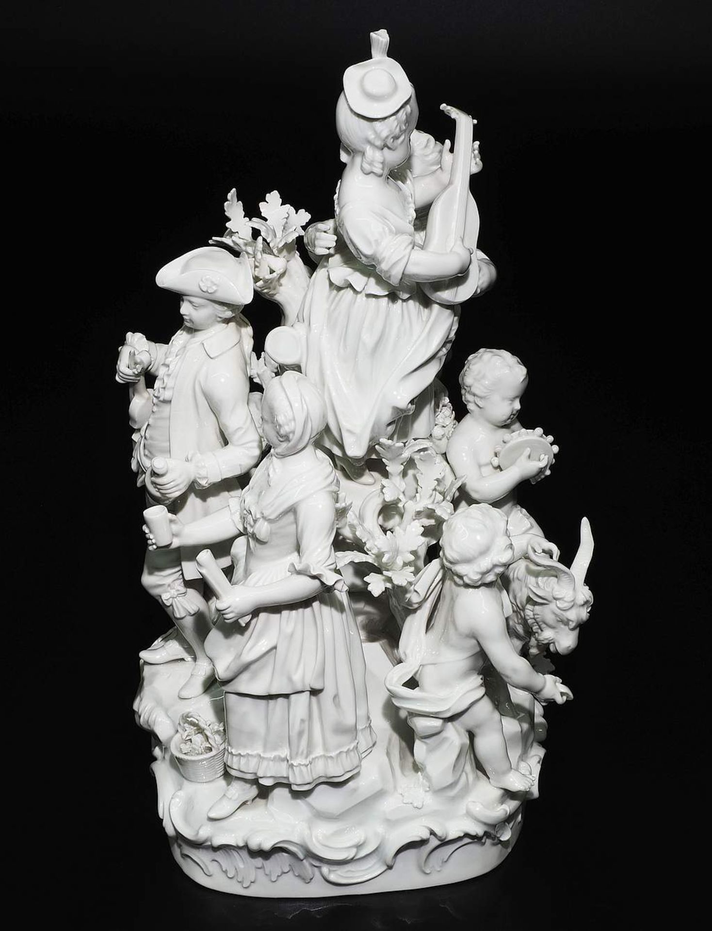 Große seltene Figurengruppe "Ländliches Fest". MEISSEN, 1850 - 1924, 1. Wahl - Image 5 of 11