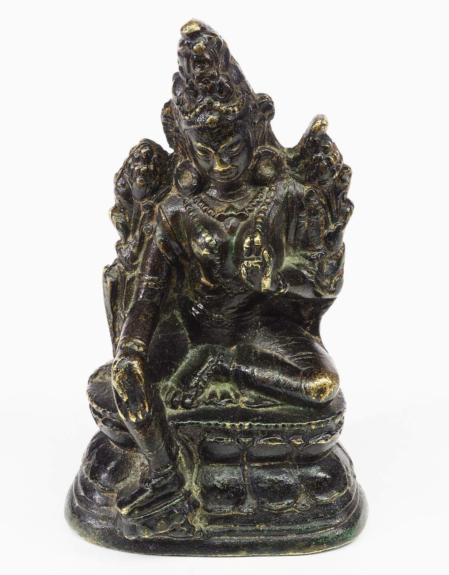 Kleine Bronzestatue Syamatara - oder besser bekannt als "Grüne Tara". - Image 2 of 6