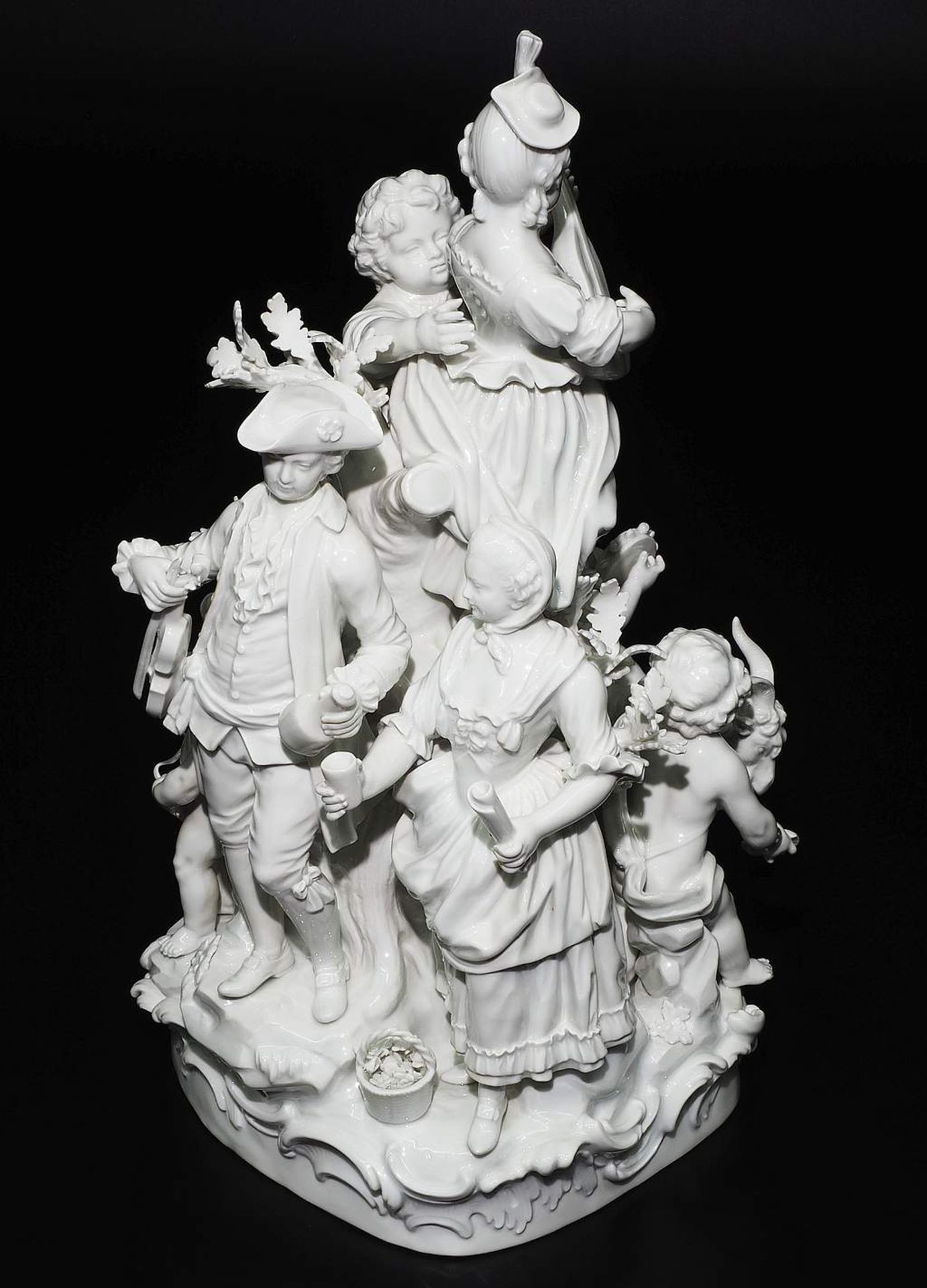 Große seltene Figurengruppe "Ländliches Fest". MEISSEN, 1850 - 1924, 1. Wahl - Image 6 of 11