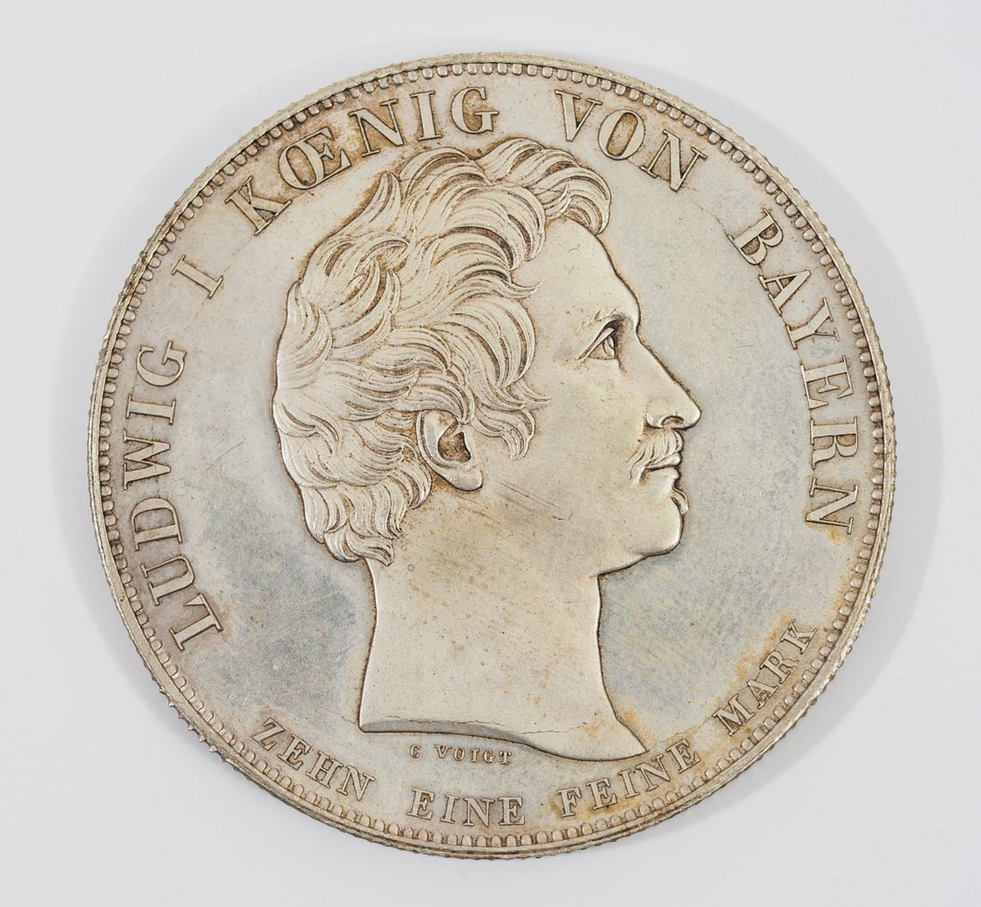 Bayern, Ludwig I. 1825 - 1848, Silber. Geschichtstaler, Ludwig-Maximilian-Hochschule 1826. - Bild 3 aus 4