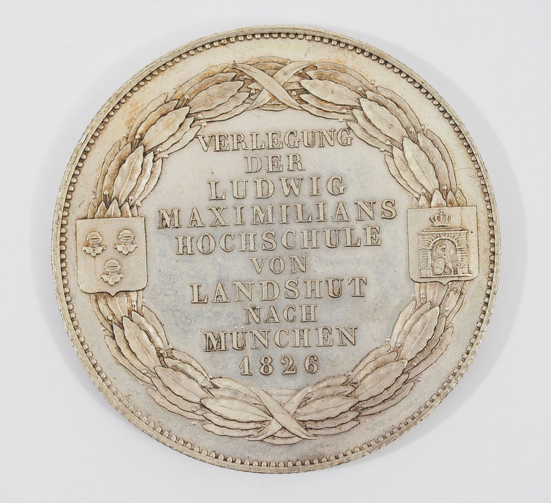 Bayern, Ludwig I. 1825 - 1848, Silber. Geschichtstaler, Ludwig-Maximilian-Hochschule 1826. - Bild 4 aus 4