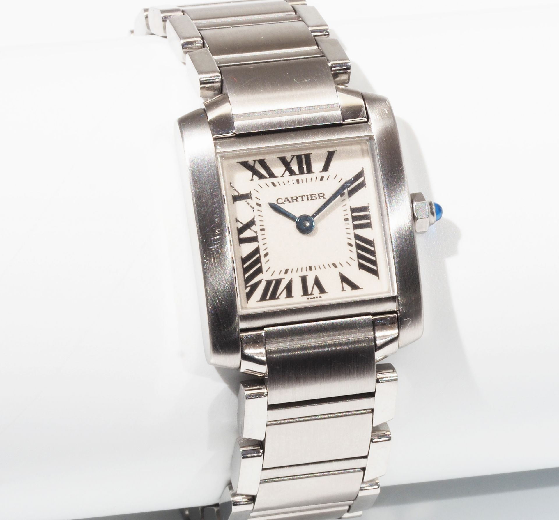 Damen-Armbanduhr CARTIER, Tank Francaise Lady Quarz. Edelstahl.