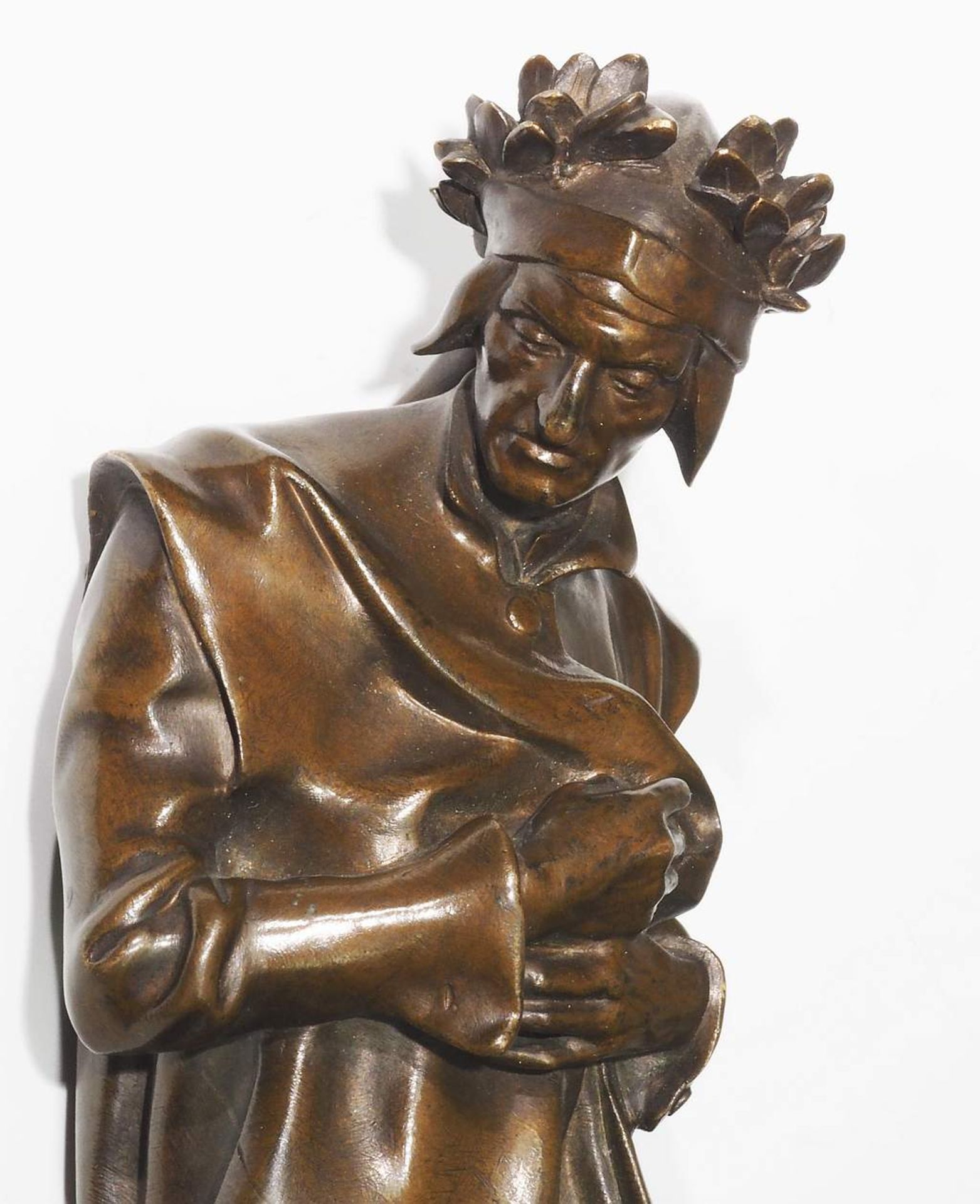 AUBÉ, Jean Paul. Bronzestatue "Dante", Frankreich, Anfang 20. Jahrhundert. - Image 11 of 11
