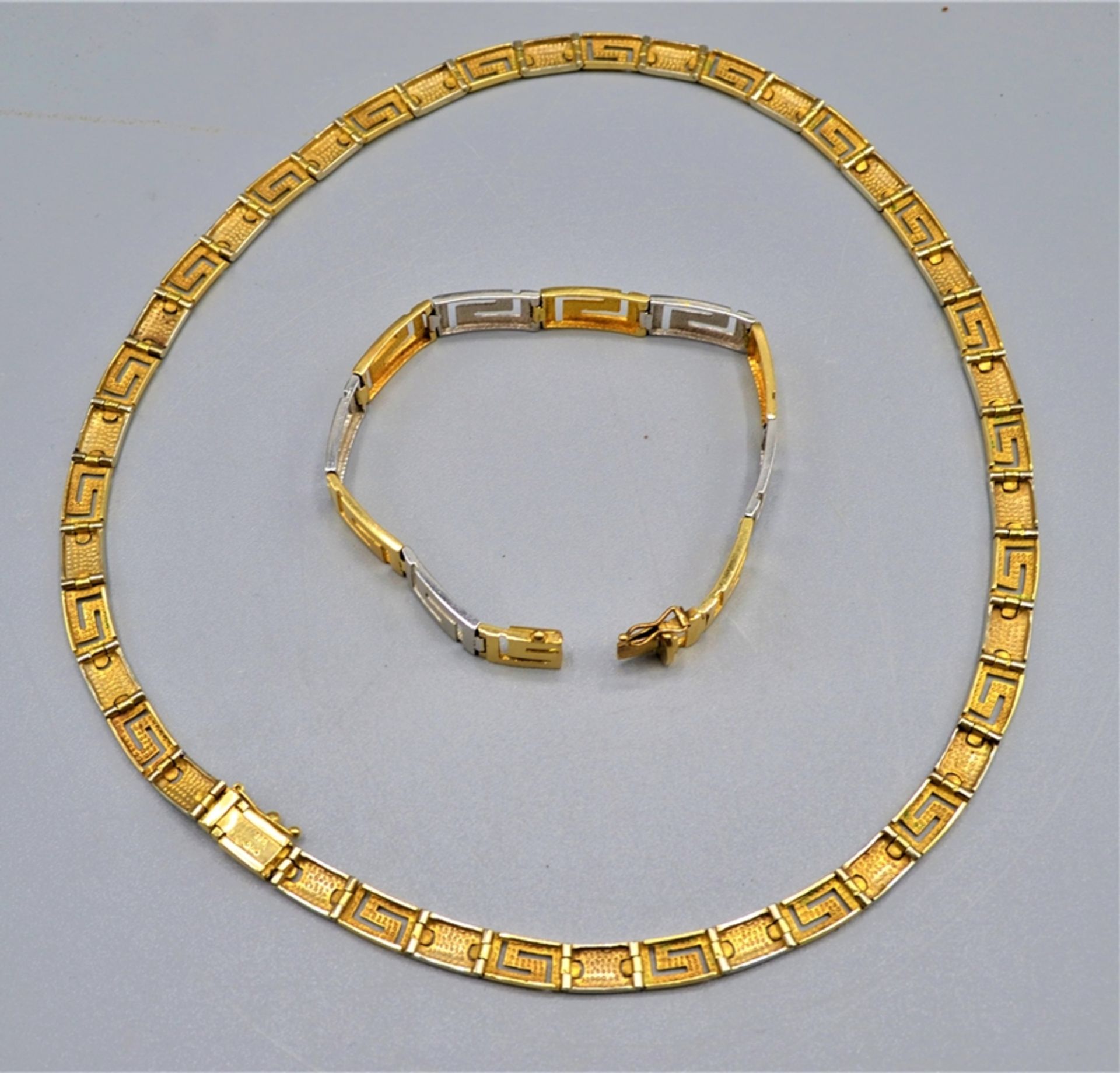 Schmuckset Kette und Armband 585 Gold 49,9g Länge Armband ca. 18,5cm, Kette Ø innen ca. 14cm - Bild 4 aus 4