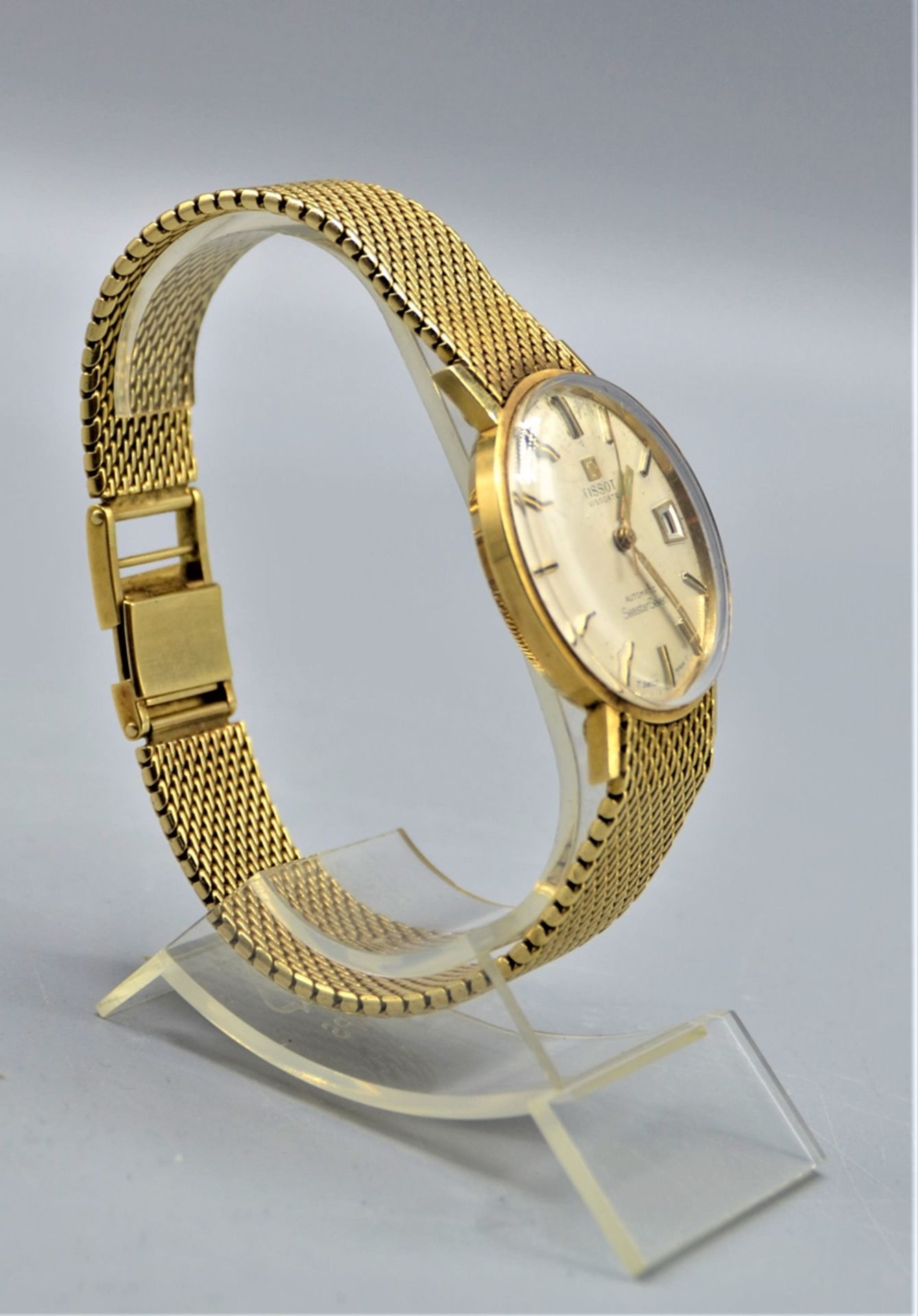 Tissot Seastar Seven Automatic Herrenuhr Gold 585 mit orig. Tissot Armband Gold 585 Key No. 315 T, - Image 2 of 5