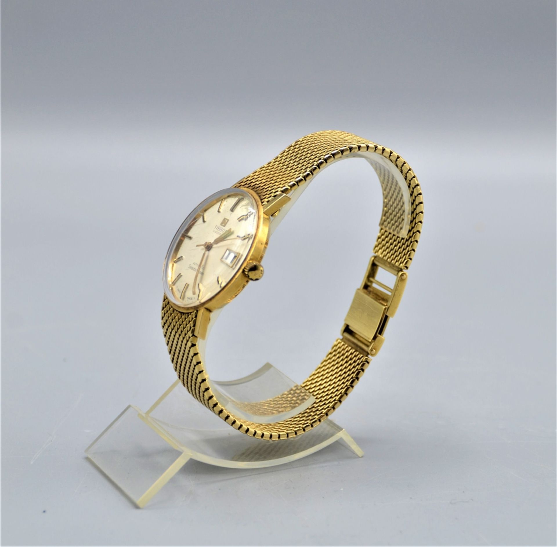 Tissot Seastar Seven Automatic Herrenuhr Gold 585 mit orig. Tissot Armband Gold 585 Key No. 315 T, - Image 3 of 5