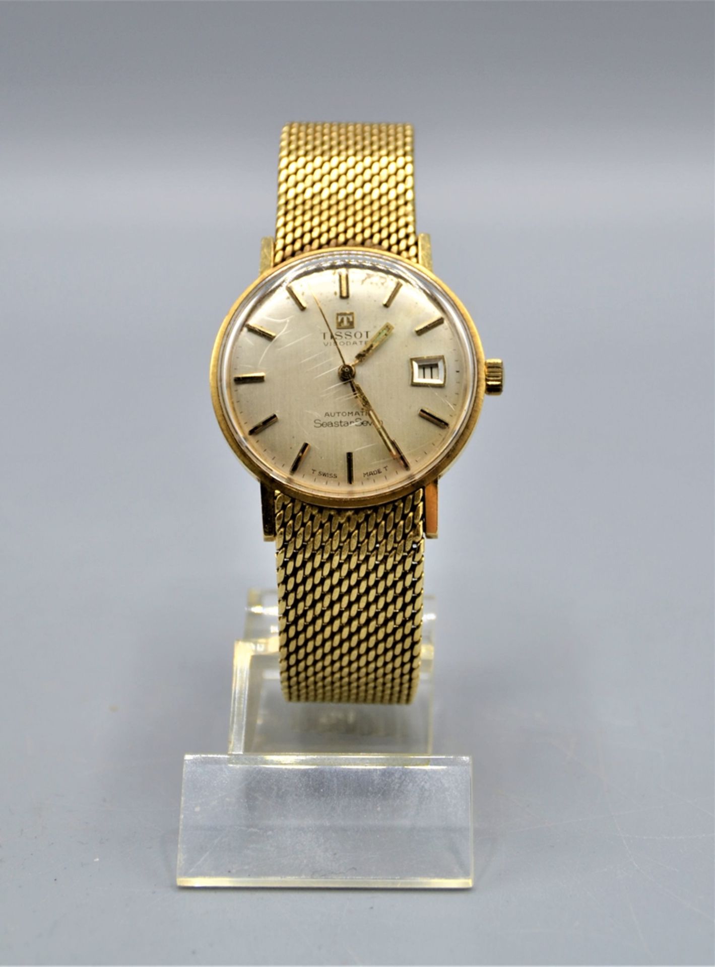 Tissot Seastar Seven Automatic Herrenuhr Gold 585 mit orig. Tissot Armband Gold 585 Key No. 315 T,