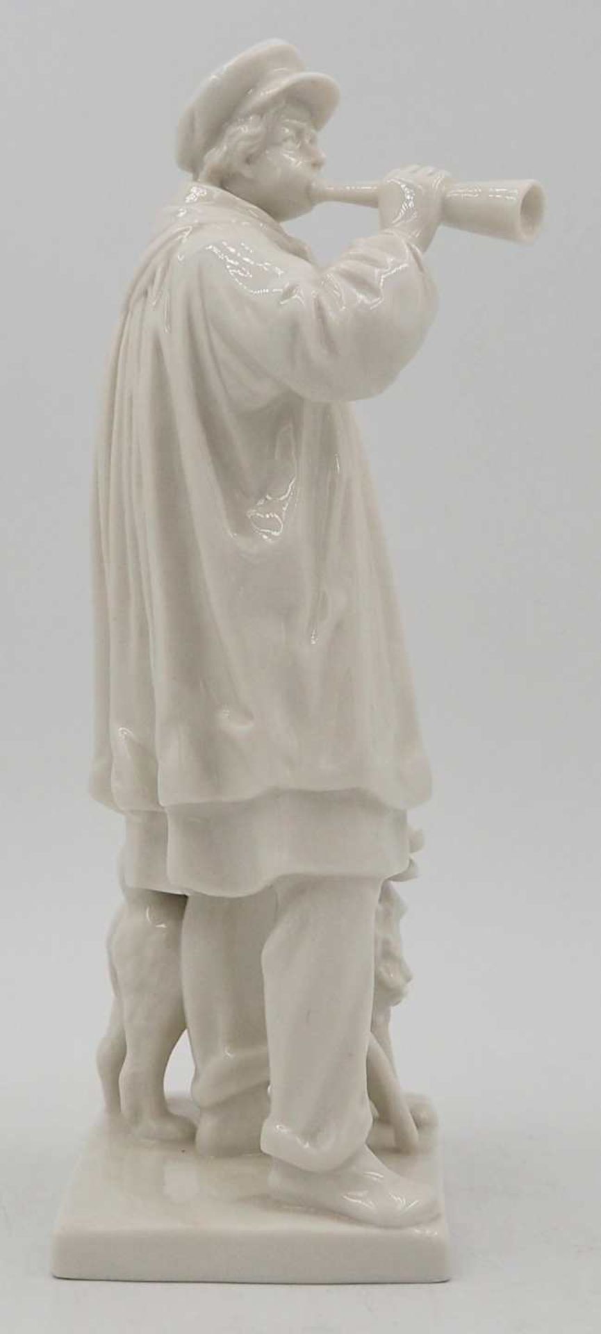 1 Figur Porzellan NYMPHENBURG "Jäger mit Hund"weiß gefasst, glasiert, mit Bodenmarke - Bild 4 aus 5