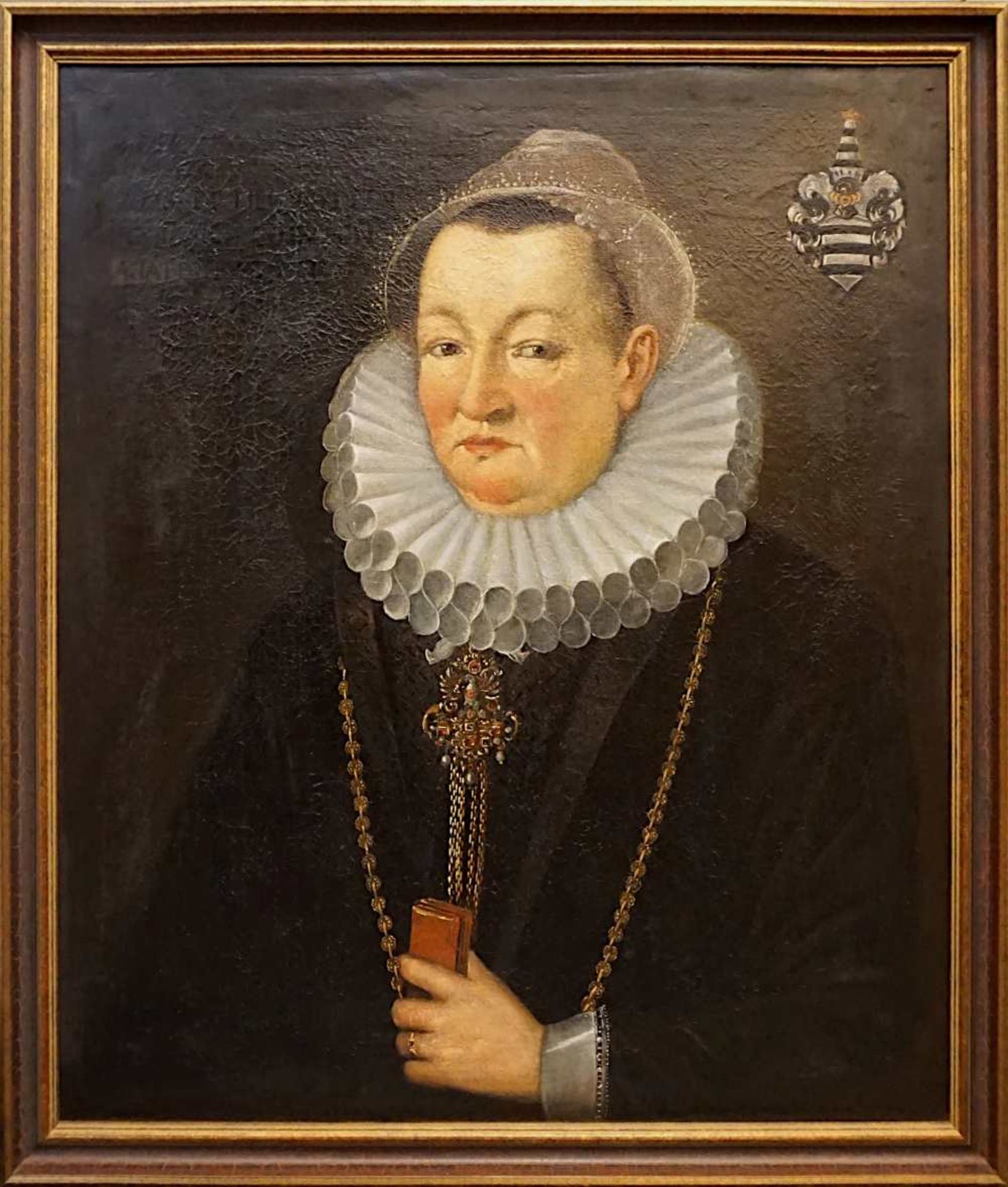 1 Pendant Ölgemälde "Bildnis des Adelspaares - Carl Fieger von Friedberg und seiner Frau Lisbe - Bild 3 aus 6