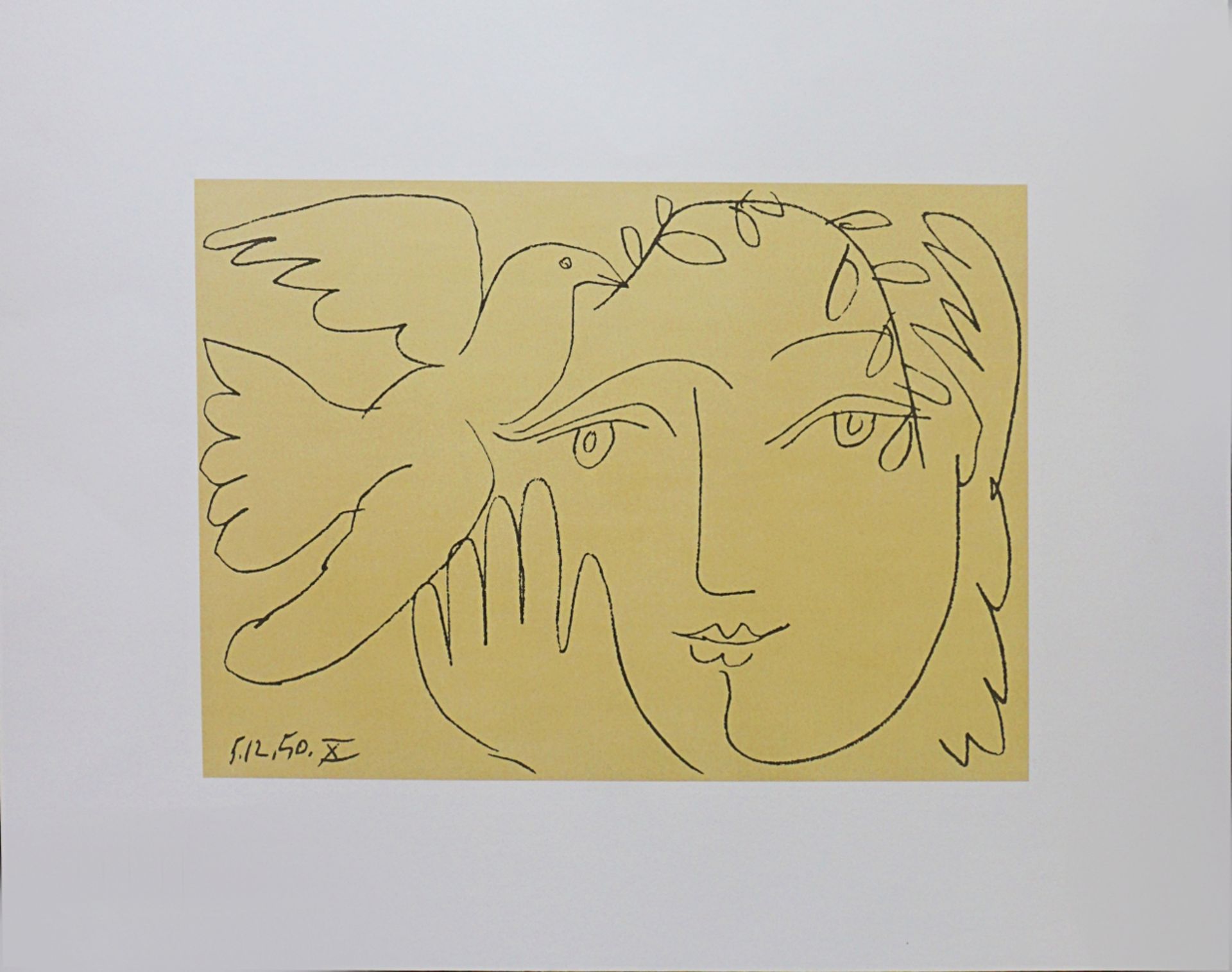 1 Offset-Lithografie "Le visage de la paix" wohl Pablo PICASSO(1881-1973), Druck/Verla