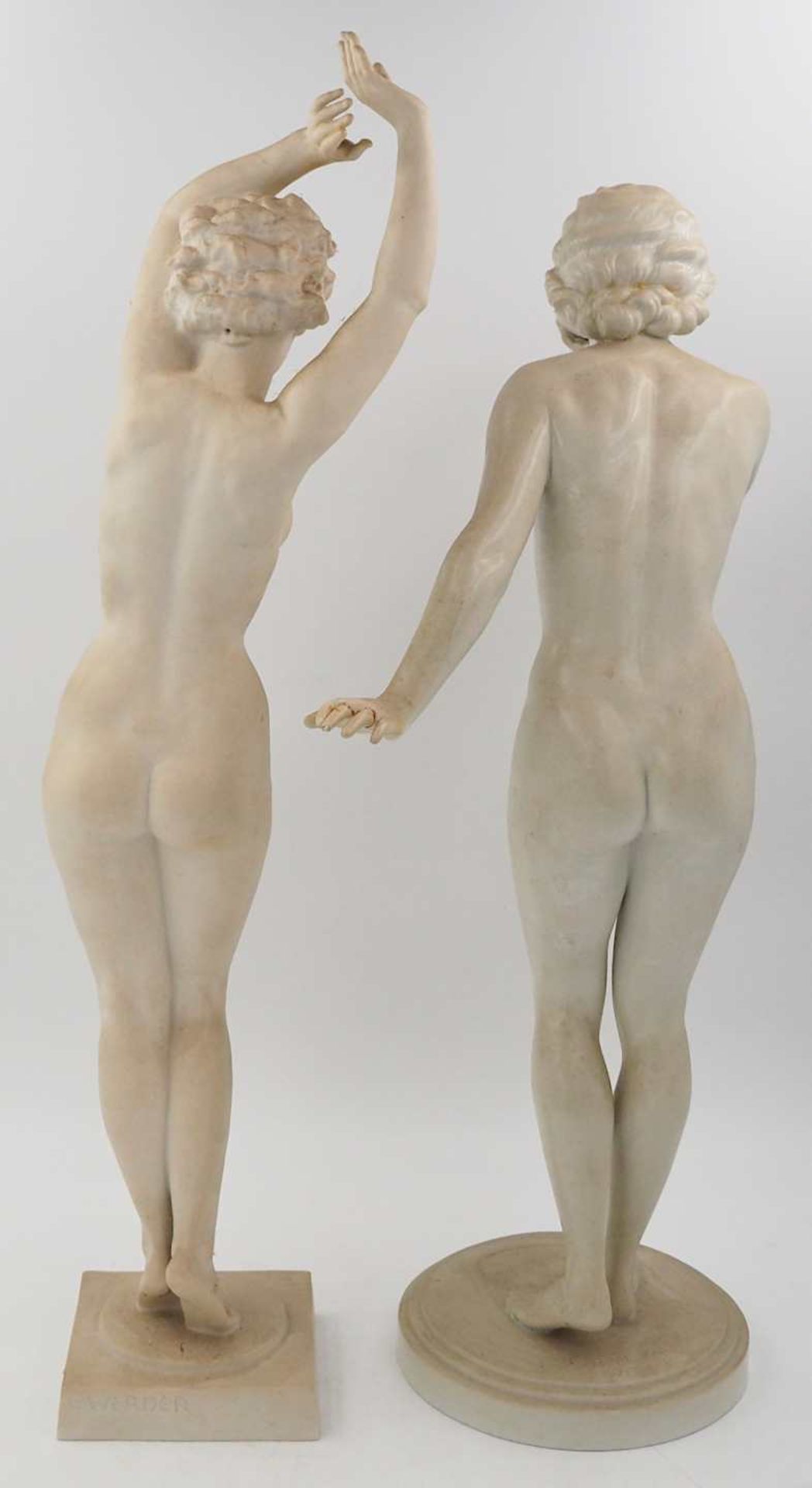 2 Figuren Biskuitporzellan u.a. HUTSCHENREUTHER/MÜLLER & Co. Volkstedt, "Weiblicher Akt",<b - Bild 4 aus 11