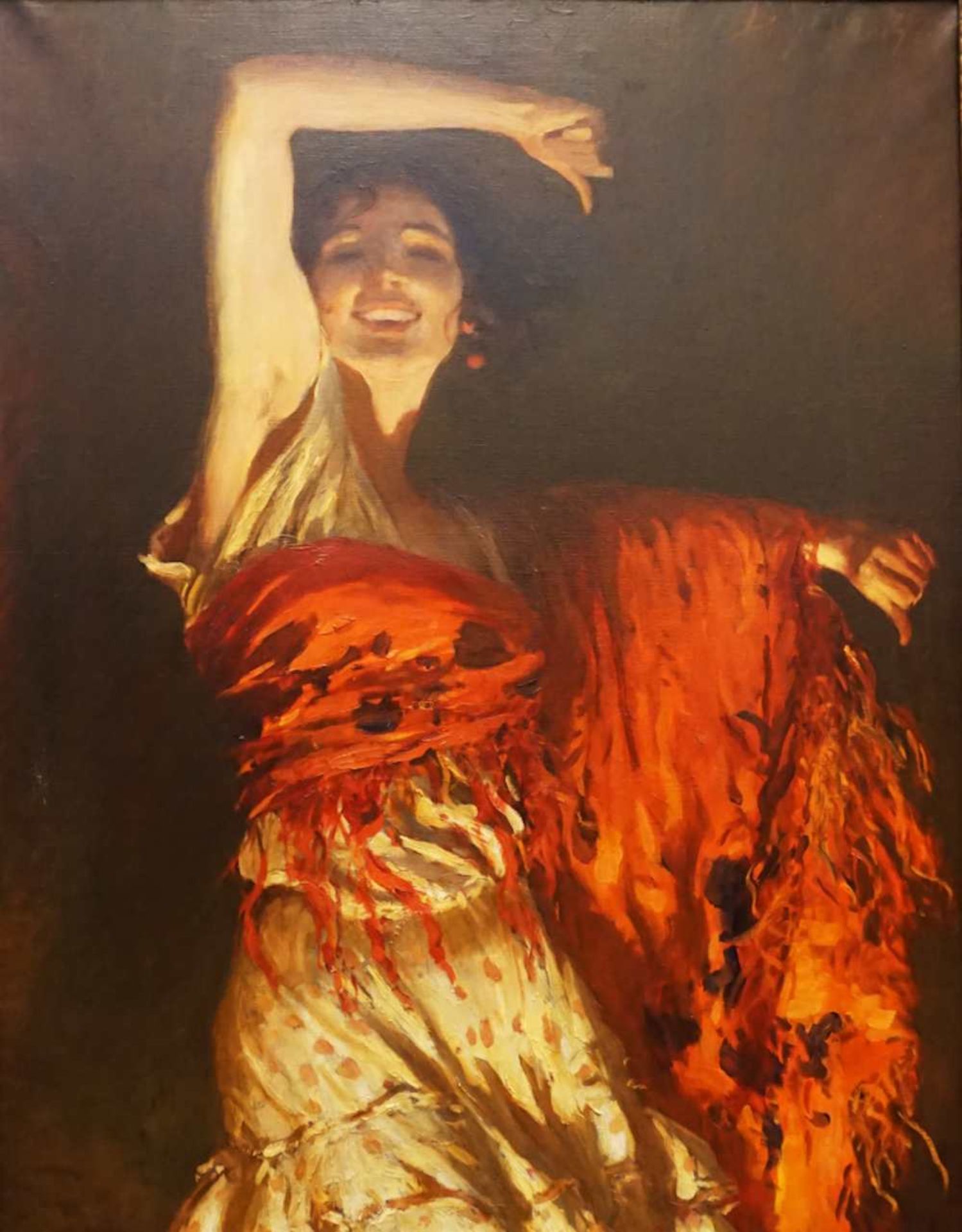 1 Ölgemälde "Flamencotänzerin", R.o. sign. L. SCHMUTZLER,(wohl Leopold S. 1864-1941 - Bild 2 aus 4