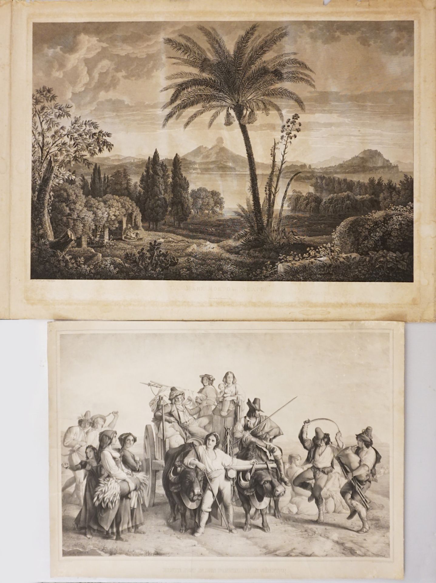1 Konvolut Grafiken: Kupferstiche, Radierungen u.a., z.T. 18./19.Jh., "Das Mare Morto bei Neapel