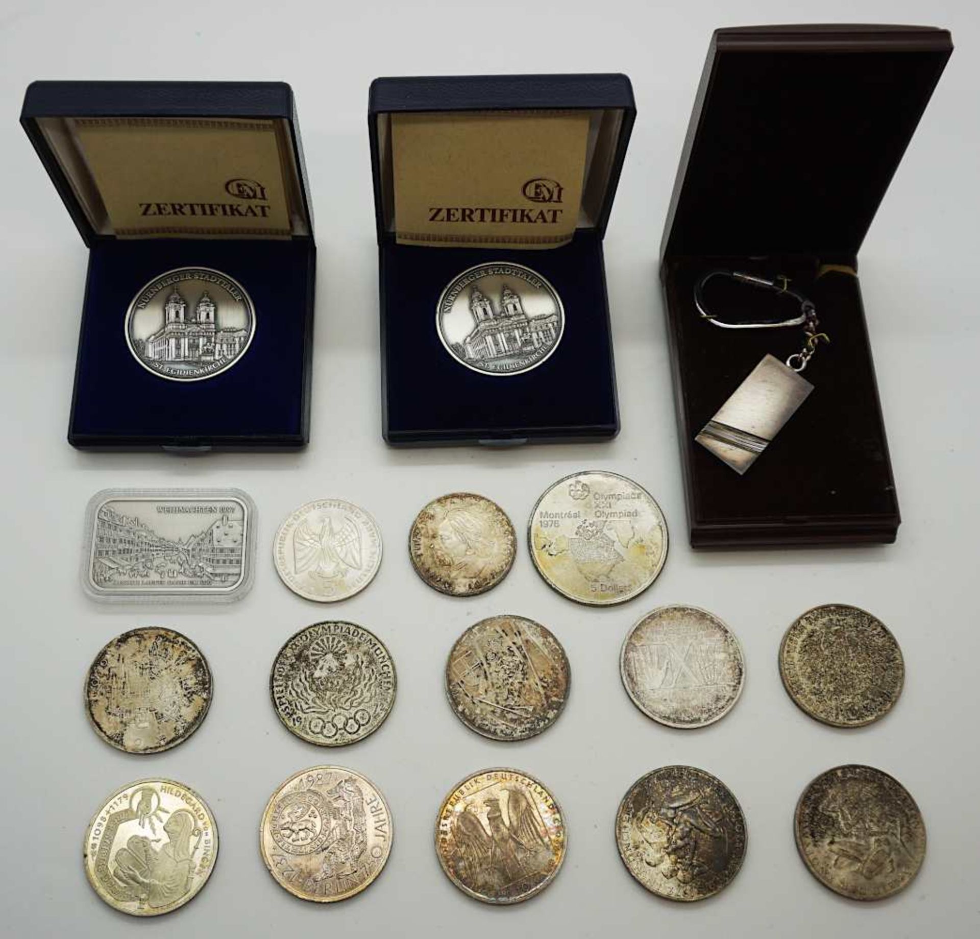 1 Konv. Münzen/Medaillen Si. u.a.BRD 5/10DM u.a.