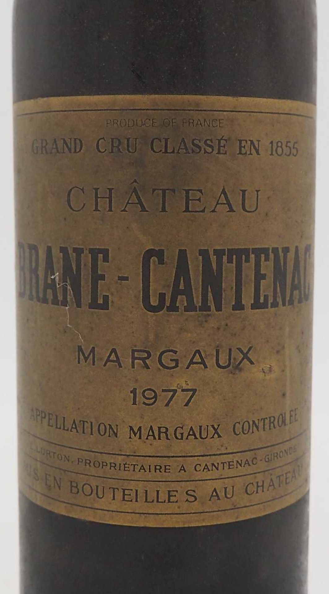 1 Flasche Chateau Brane-Cantenac Margaux 1977 Füllstand base neck, Kapsel intakt, Eti - Bild 2 aus 3