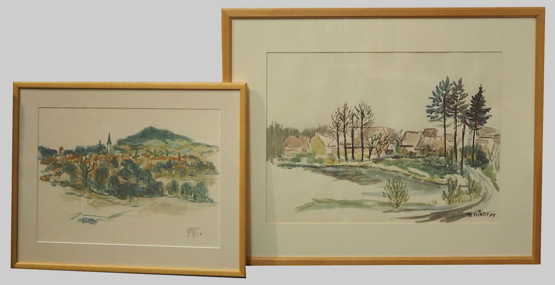 1 Konv. Aquarelle u.a., z.T. sign. Th. FÜRST (Theodor F. 20. Jh.), z.T. versch. dat.: