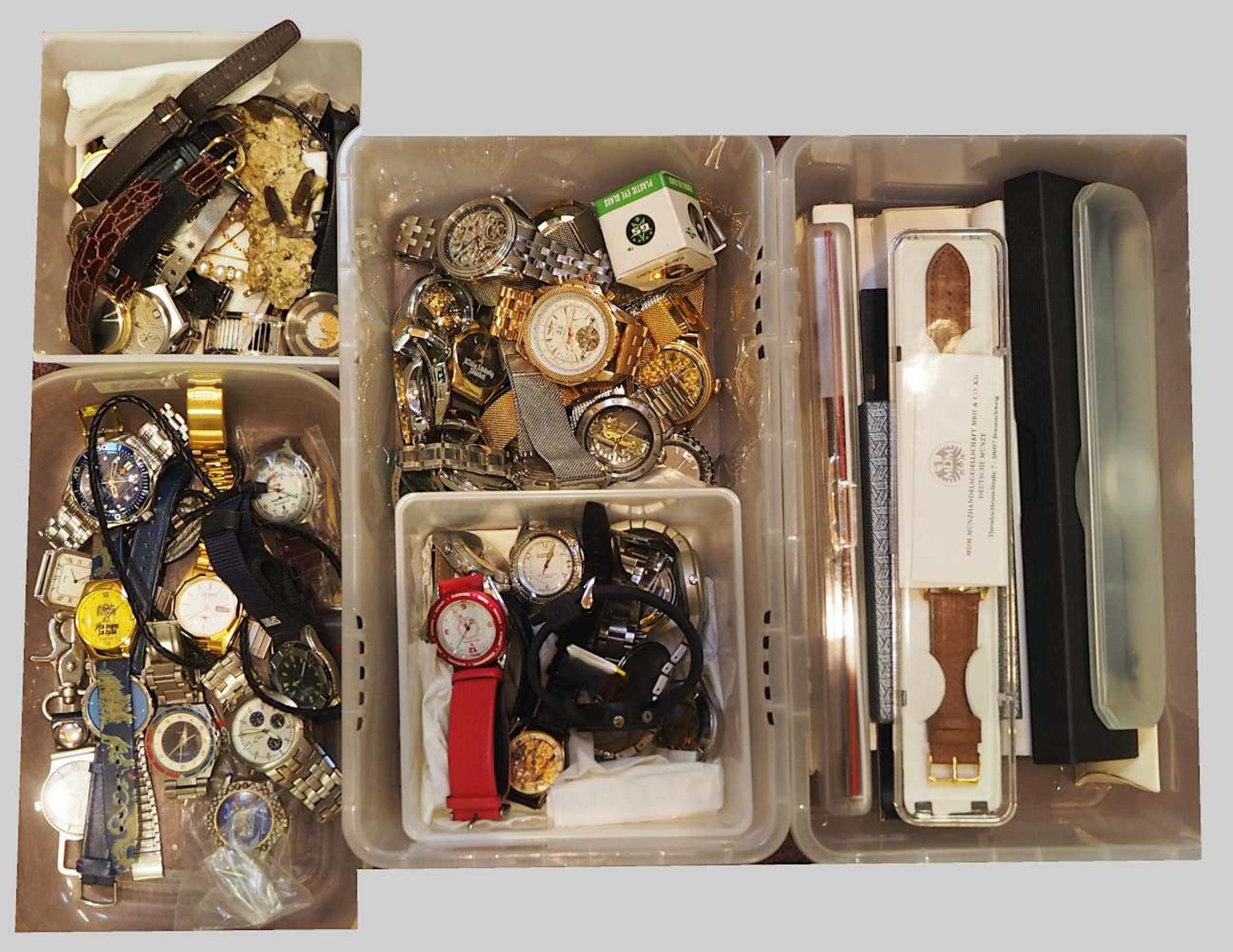 1 Konv. Armbanduhren versch. Hersteller Edelstahl, z.T. vergoldet, in versch. Kästen, - Bild 3 aus 3