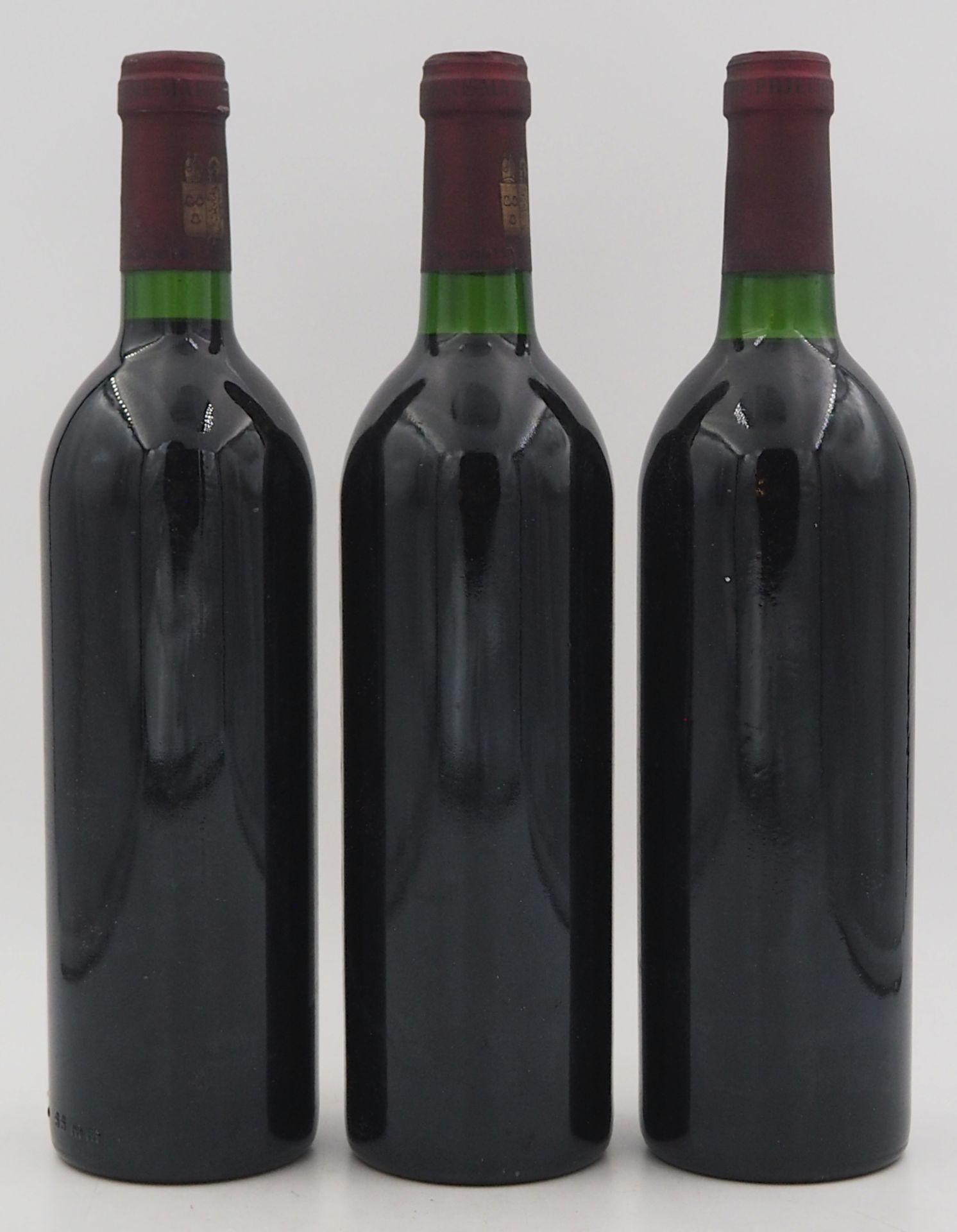 3 Flaschen Chateau Prieure-Lichine Grand Cru Classé 1981 Margaux Füllstände base ne - Bild 3 aus 3