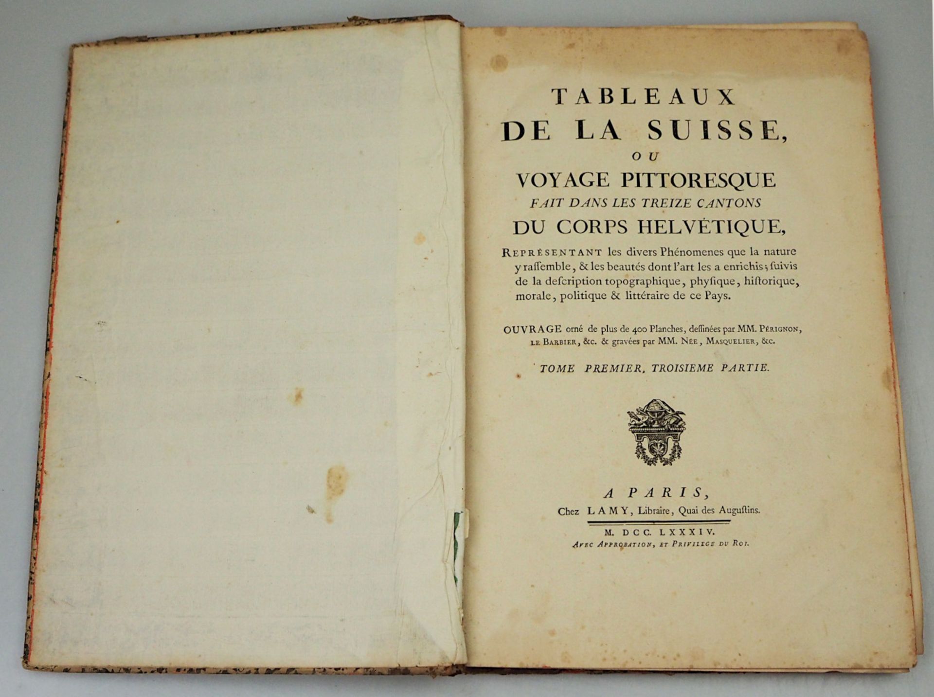 5 Folianten "Tableaux de la Suisse (...)": Bände 1-5 Paris 1780er Jahre Einband z.T. - Bild 5 aus 8