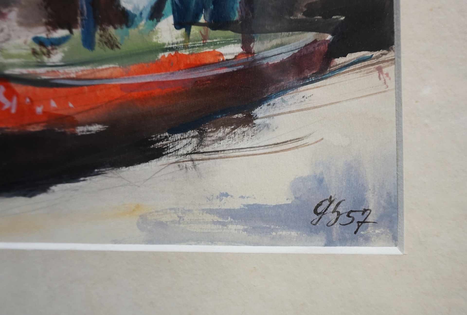 3 Aquarelle z.T. R.u. monogrammiert "GH" (wohl Georg HETZELEIN 1903-?) z.T. dat. (19)5 - Bild 3 aus 3