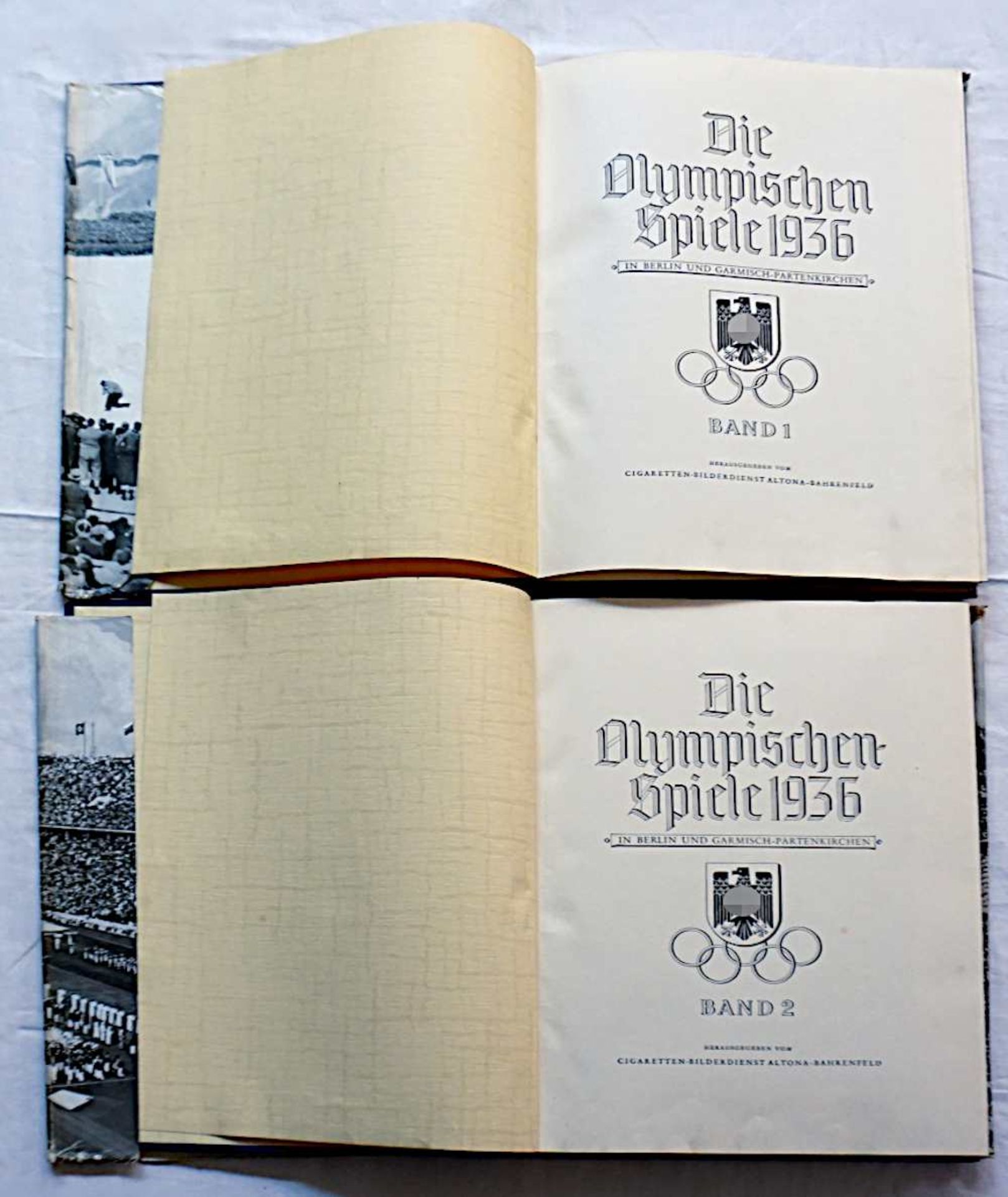 2 Bücher "Olympia 1936" in 2 Bänden sowie 1 Konv. Briefmarken BRD nztl., z.T. in Alb - Bild 2 aus 2