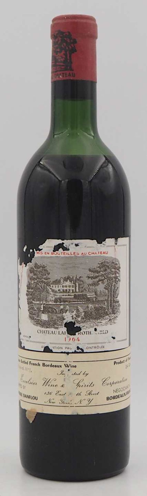 1 Flasche Chateau Lafite Rothschild 1964 mit Etikett Importeur Excelisior Wine and Spi