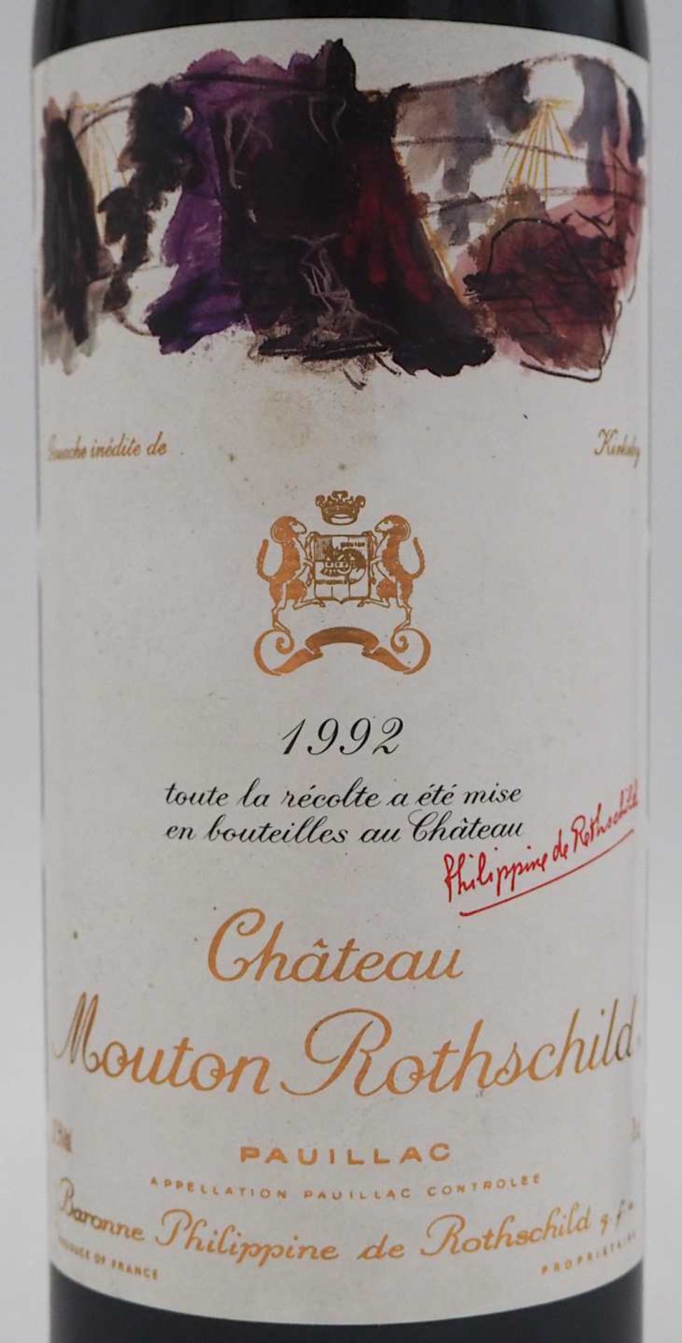 3 Flaschen Chateau Mouton Rothschild Pauillac Baronne Philippine de Rothschild 1992 Et - Bild 2 aus 4