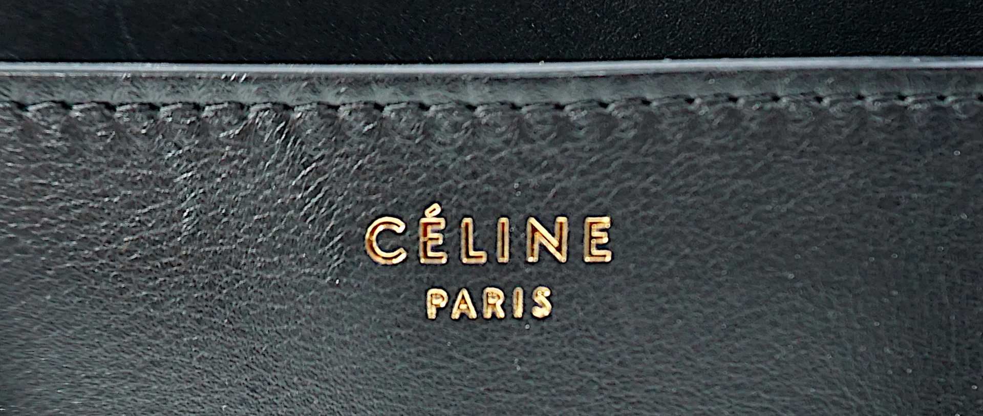 1 Damenhandtasche CÉLINE Paris Modell: "Luggage" Kalbsleder, beige/schwarz/blau, Stau - Bild 3 aus 3